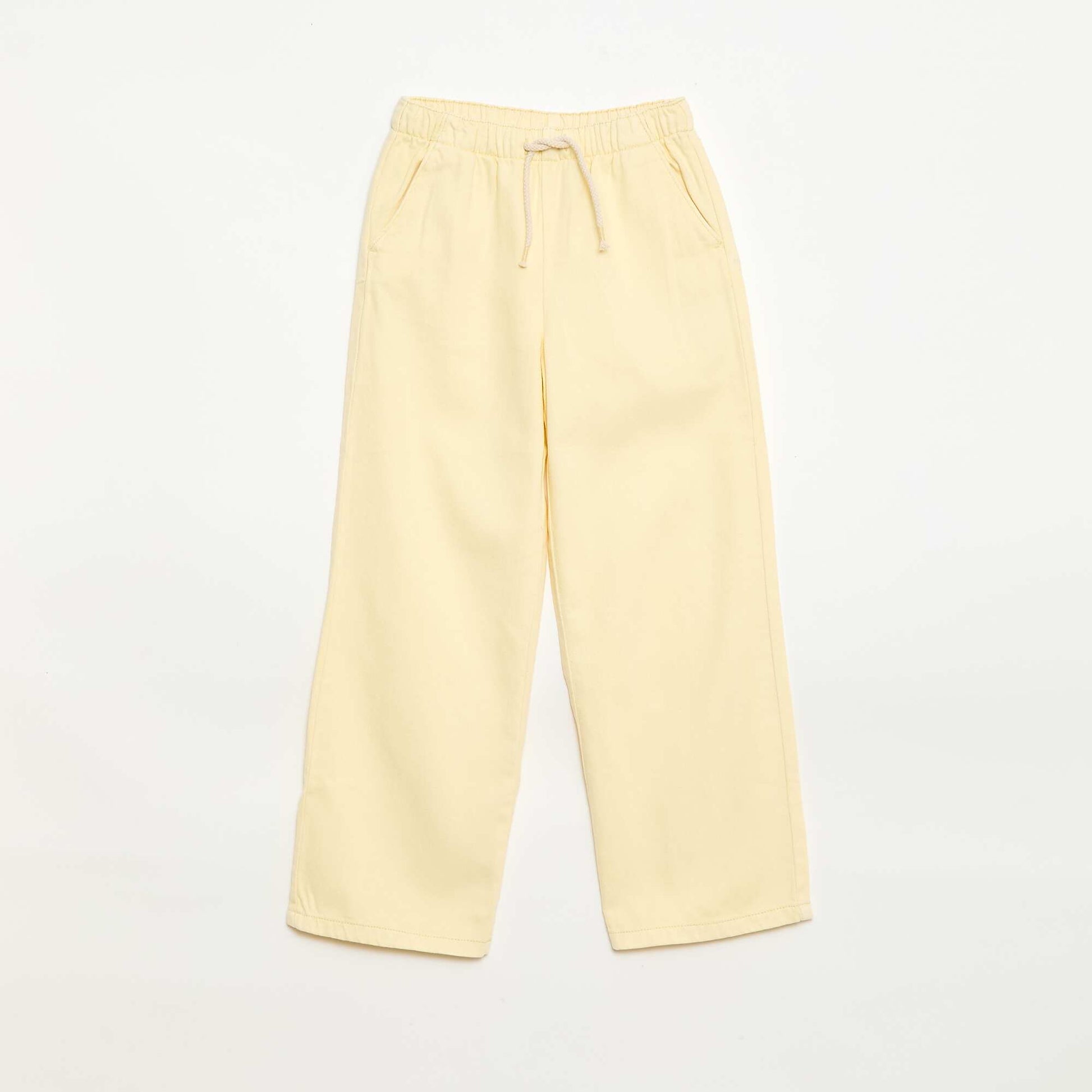 Twill Trousers with Drawstring Waist YELLOW