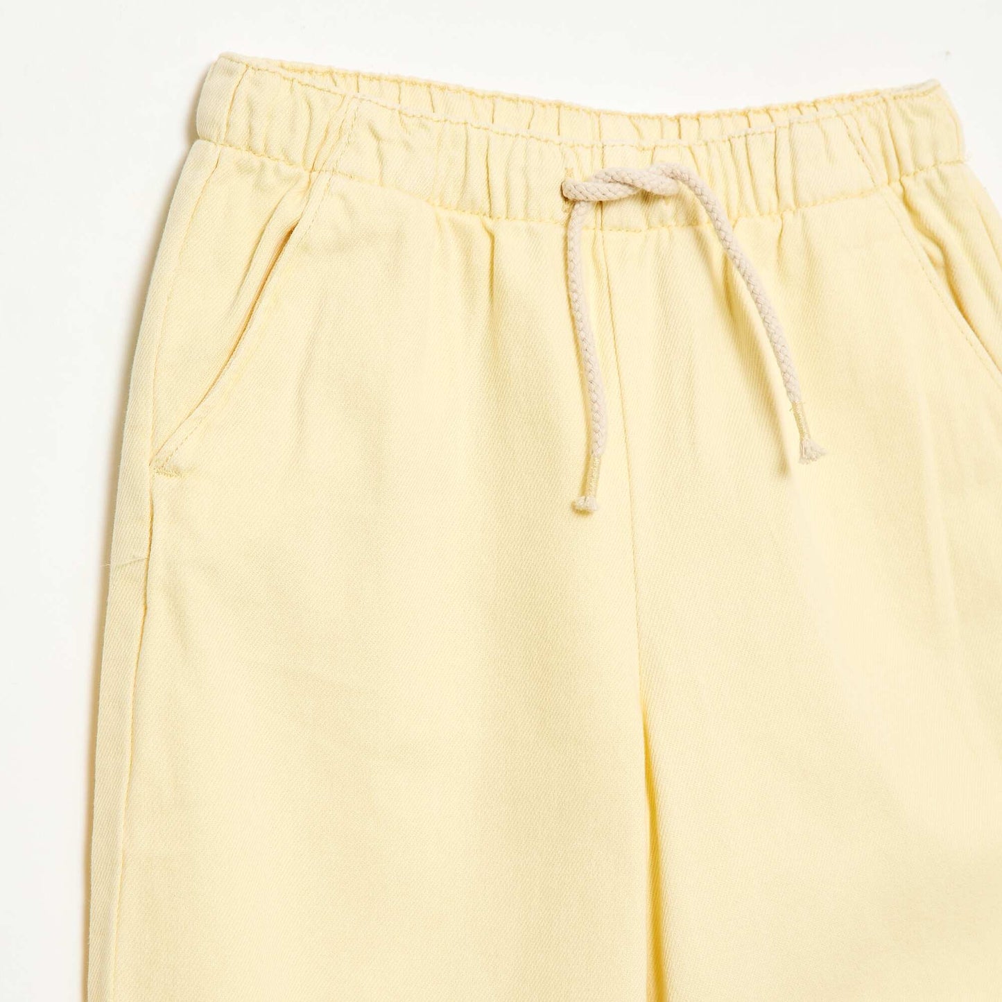 Twill Trousers with Drawstring Waist YELLOW
