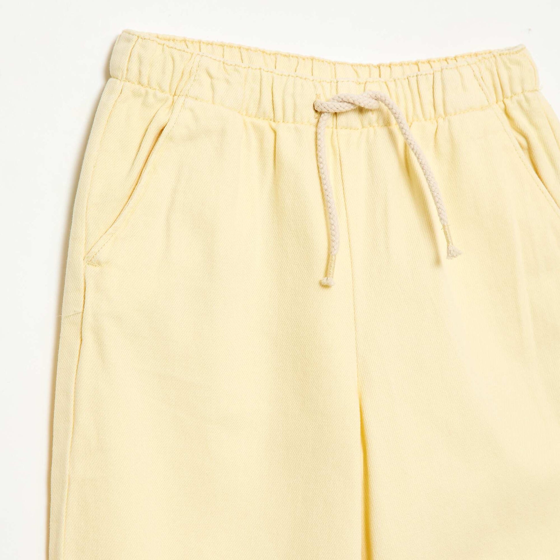 Twill Trousers with Drawstring Waist YELLOW