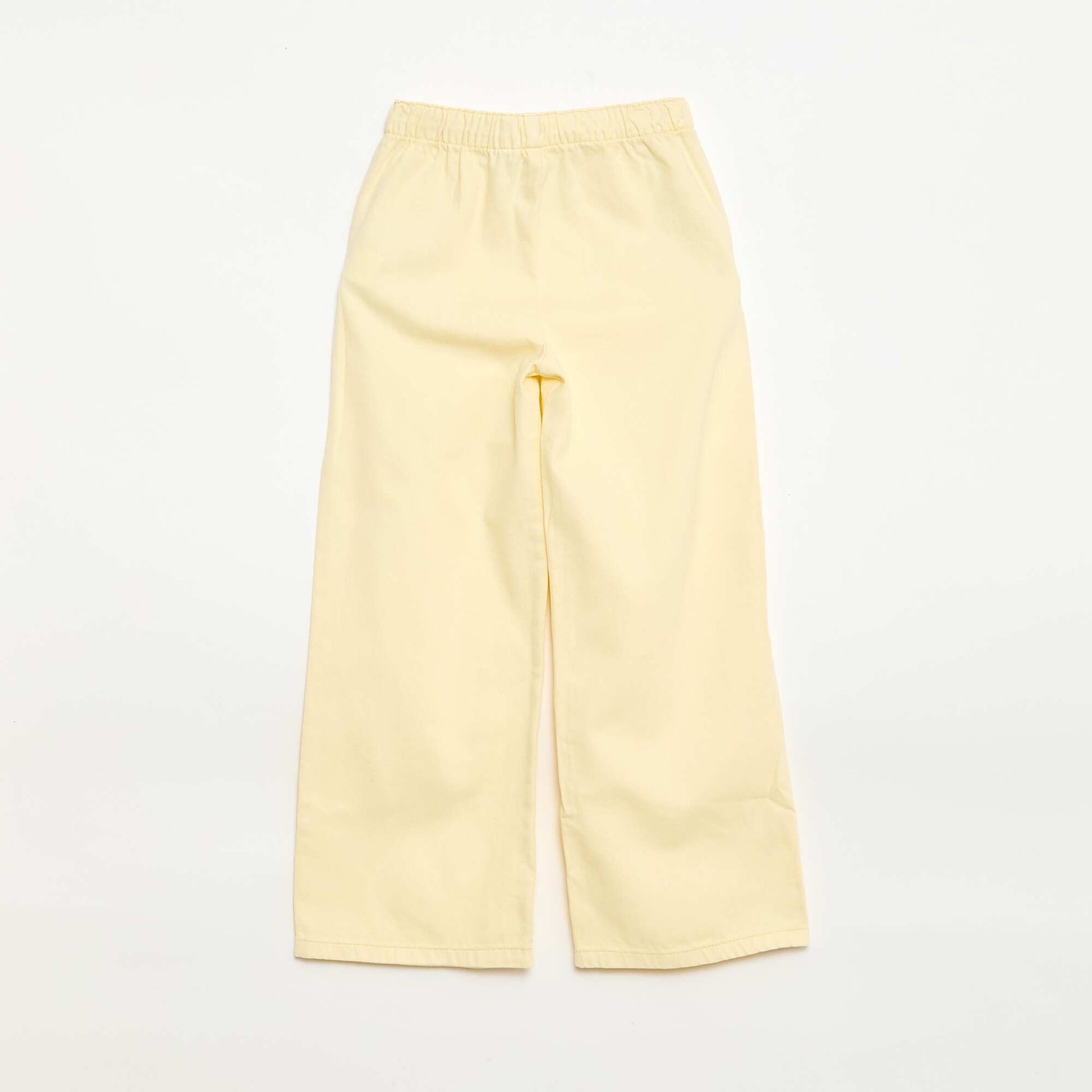 Twill Trousers with Drawstring Waist YELLOW