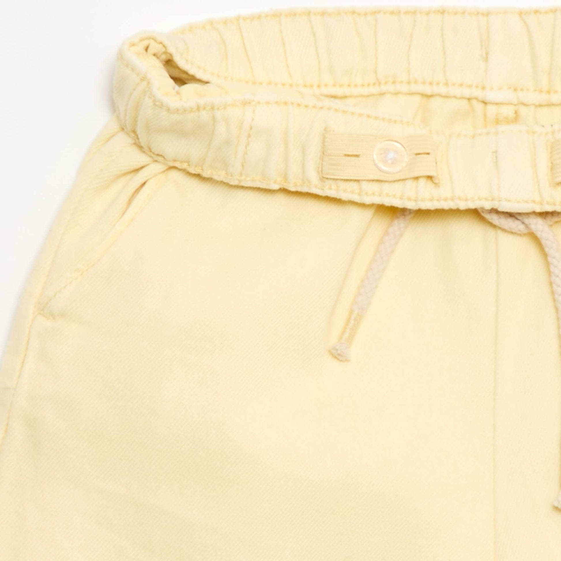 Twill Trousers with Drawstring Waist YELLOW