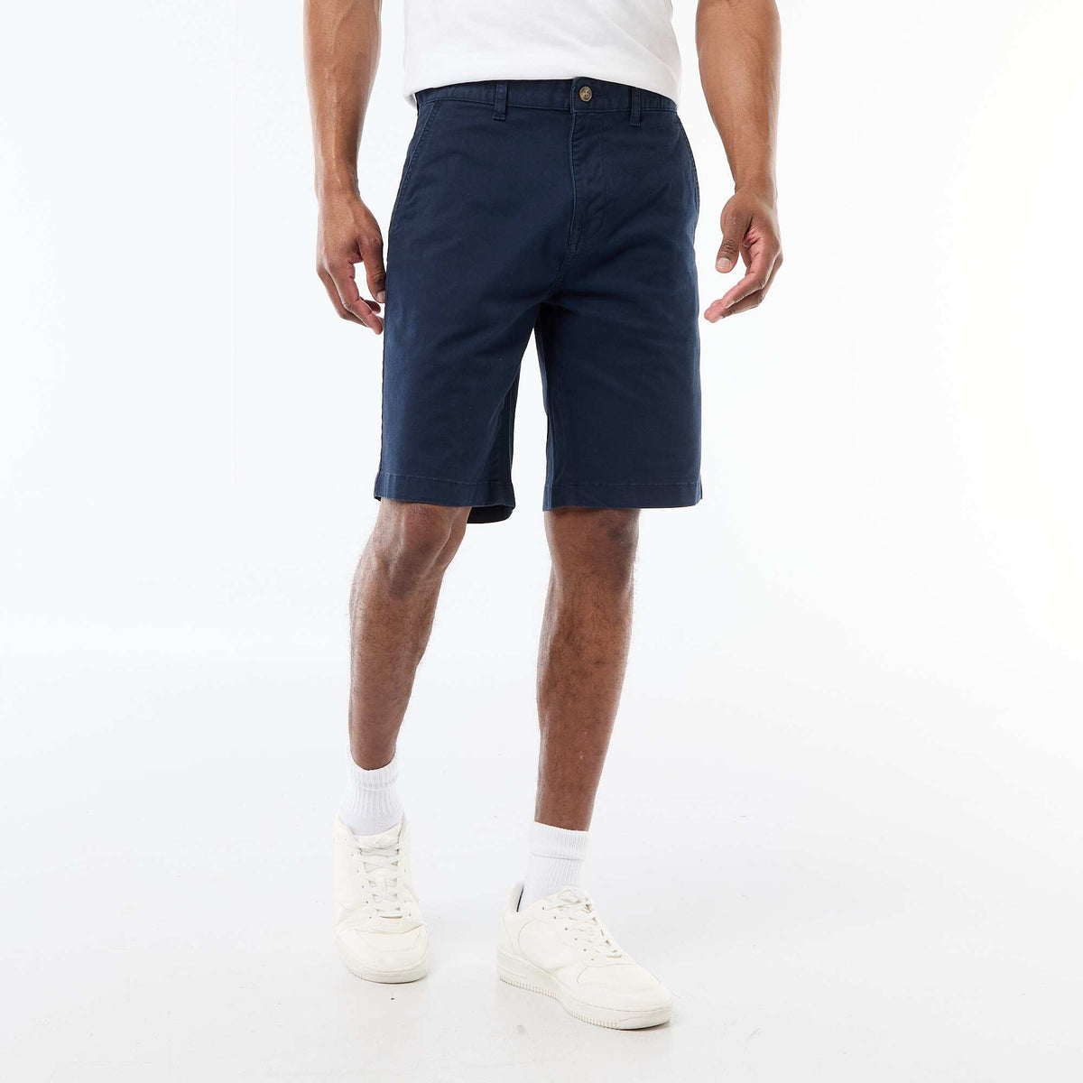 Plain Twill Chino Bermuda Shorts BLUE