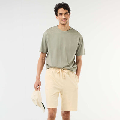 Plain Lightweight French Terry Bermuda Shorts YELLOW