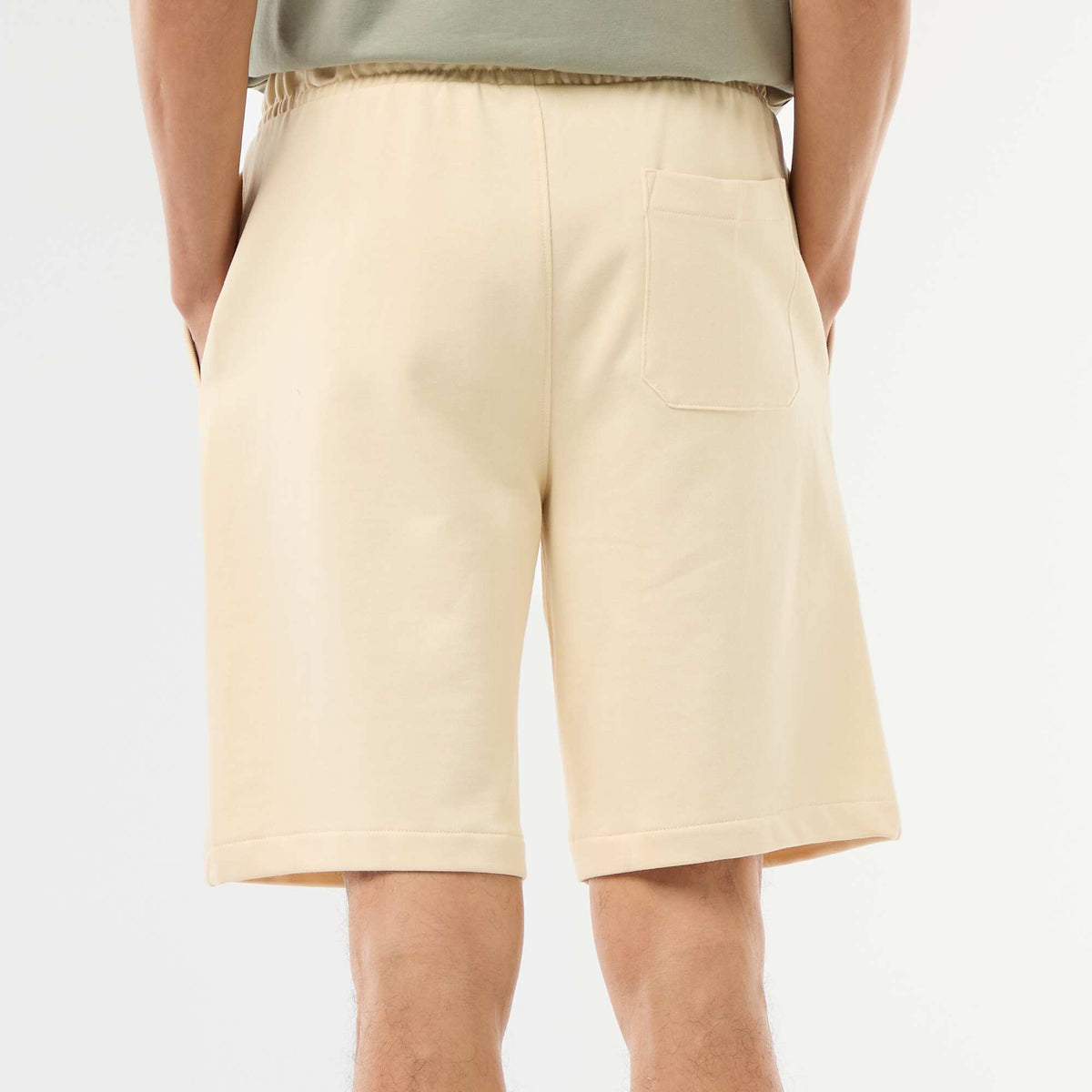 Plain Lightweight French Terry Bermuda Shorts YELLOW