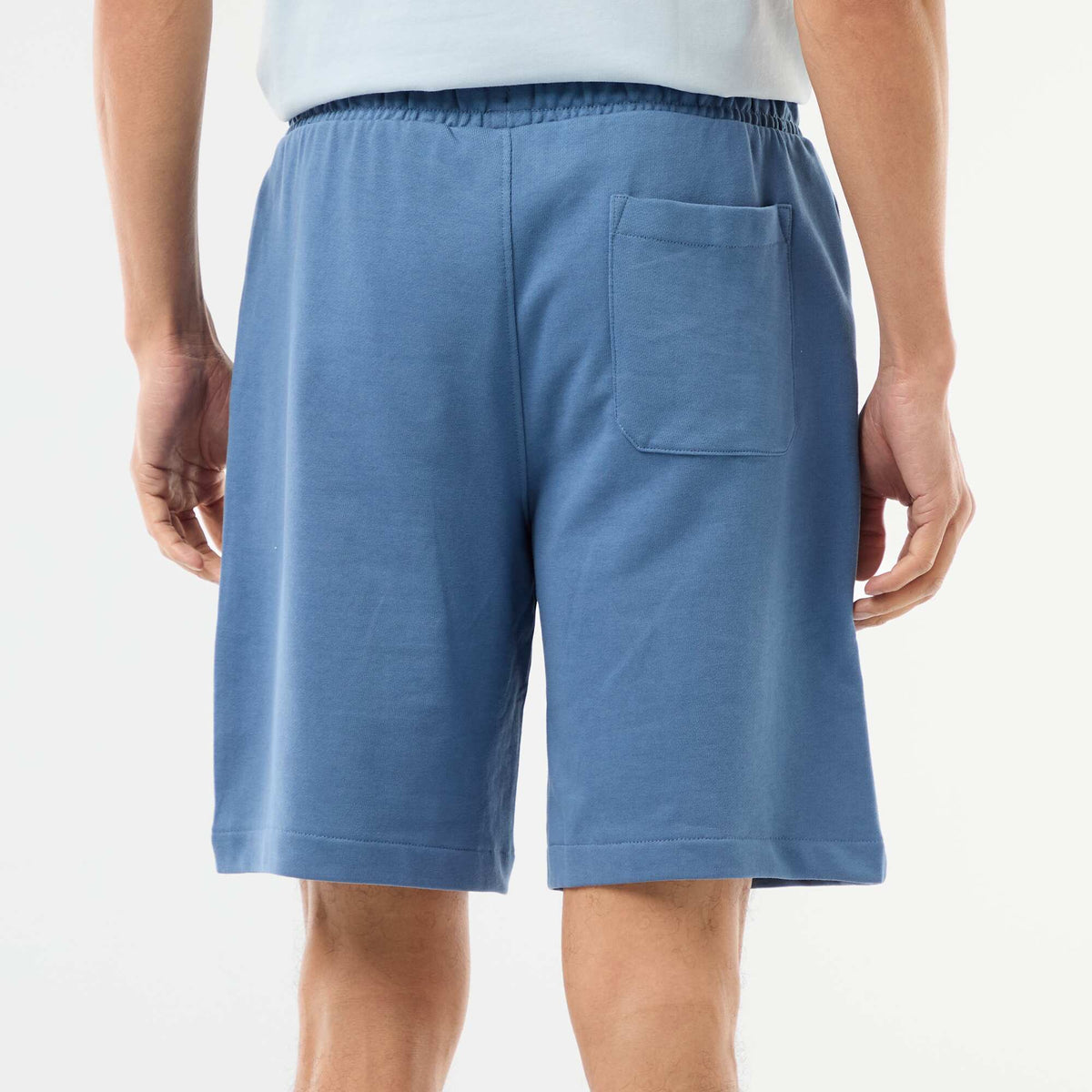 Plain Lightweight French Terry Bermuda Shorts BLUE