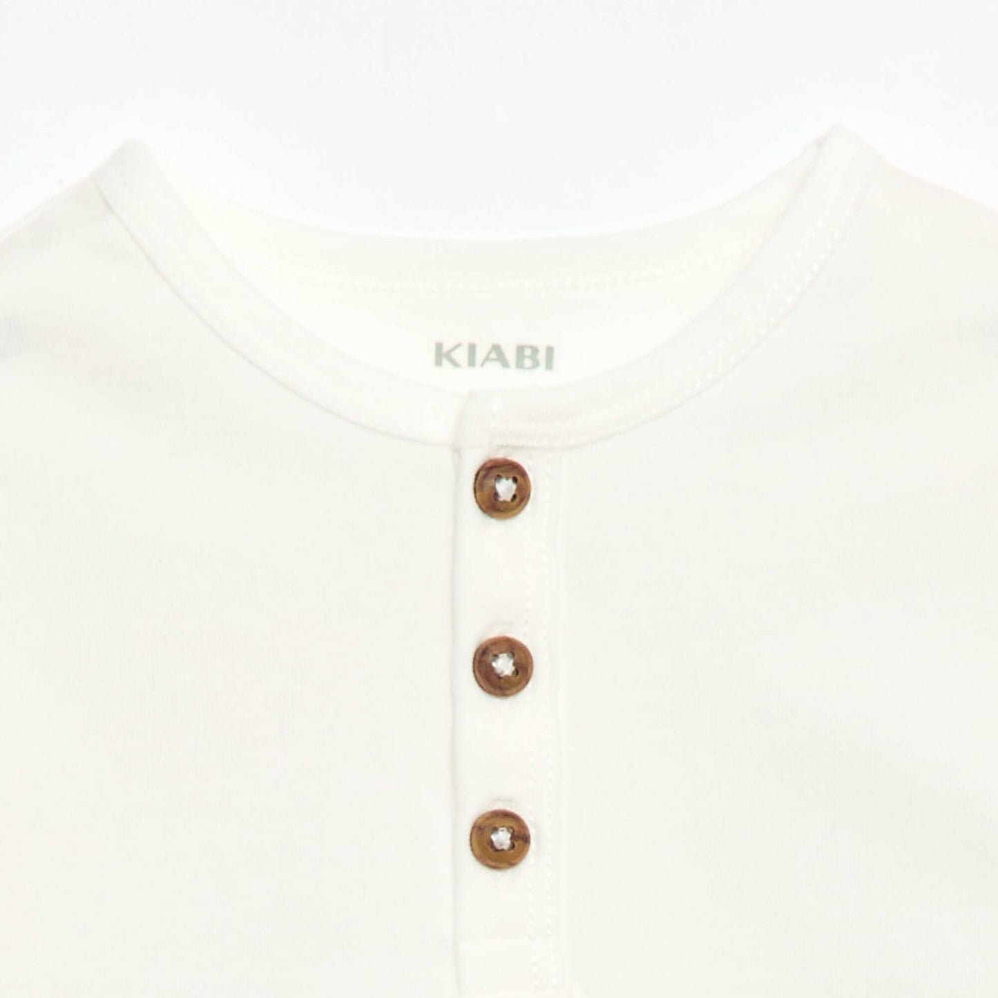 Buttoned Henley T-shirt WHITE