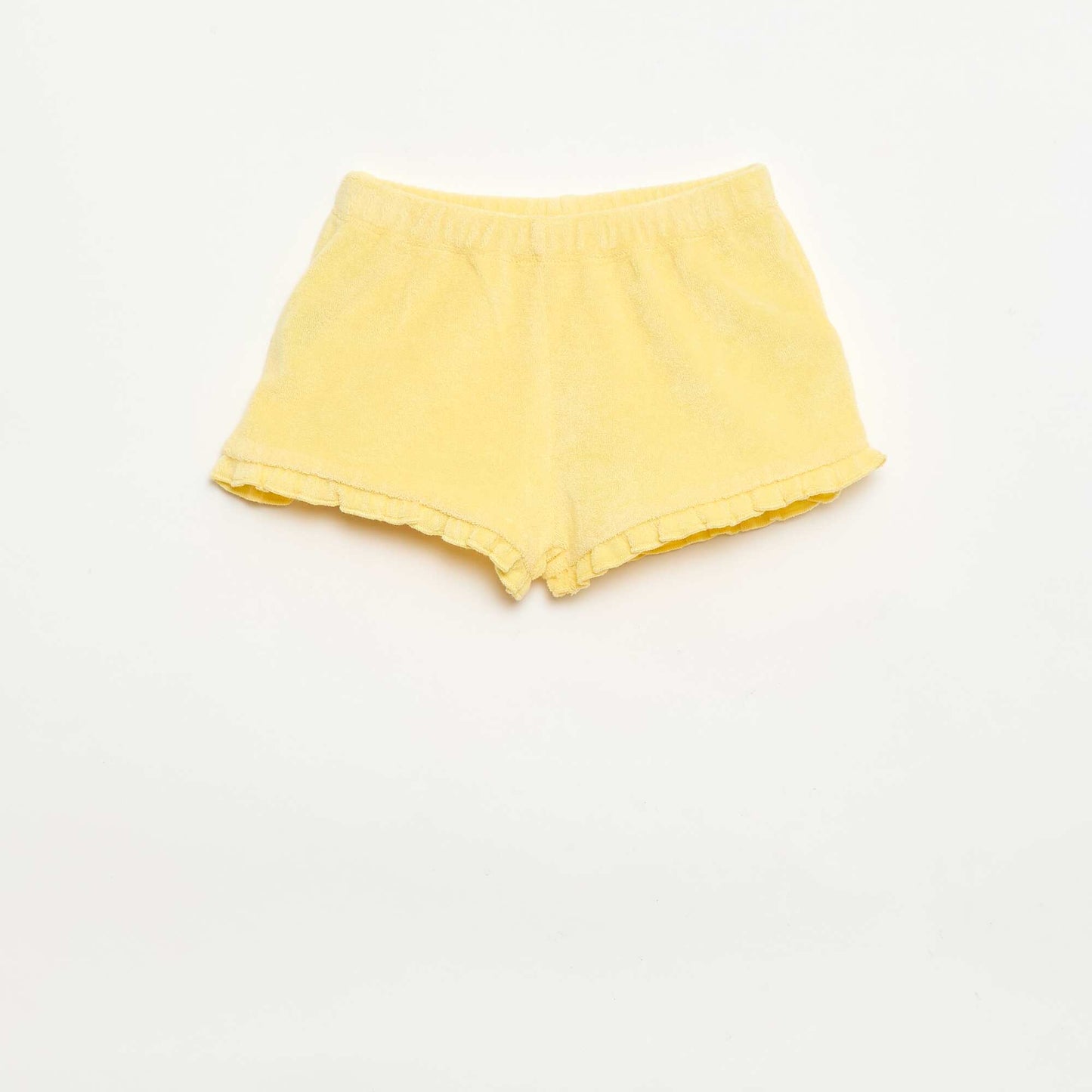 2-pack of plain ruffled terry shorts YELLOW