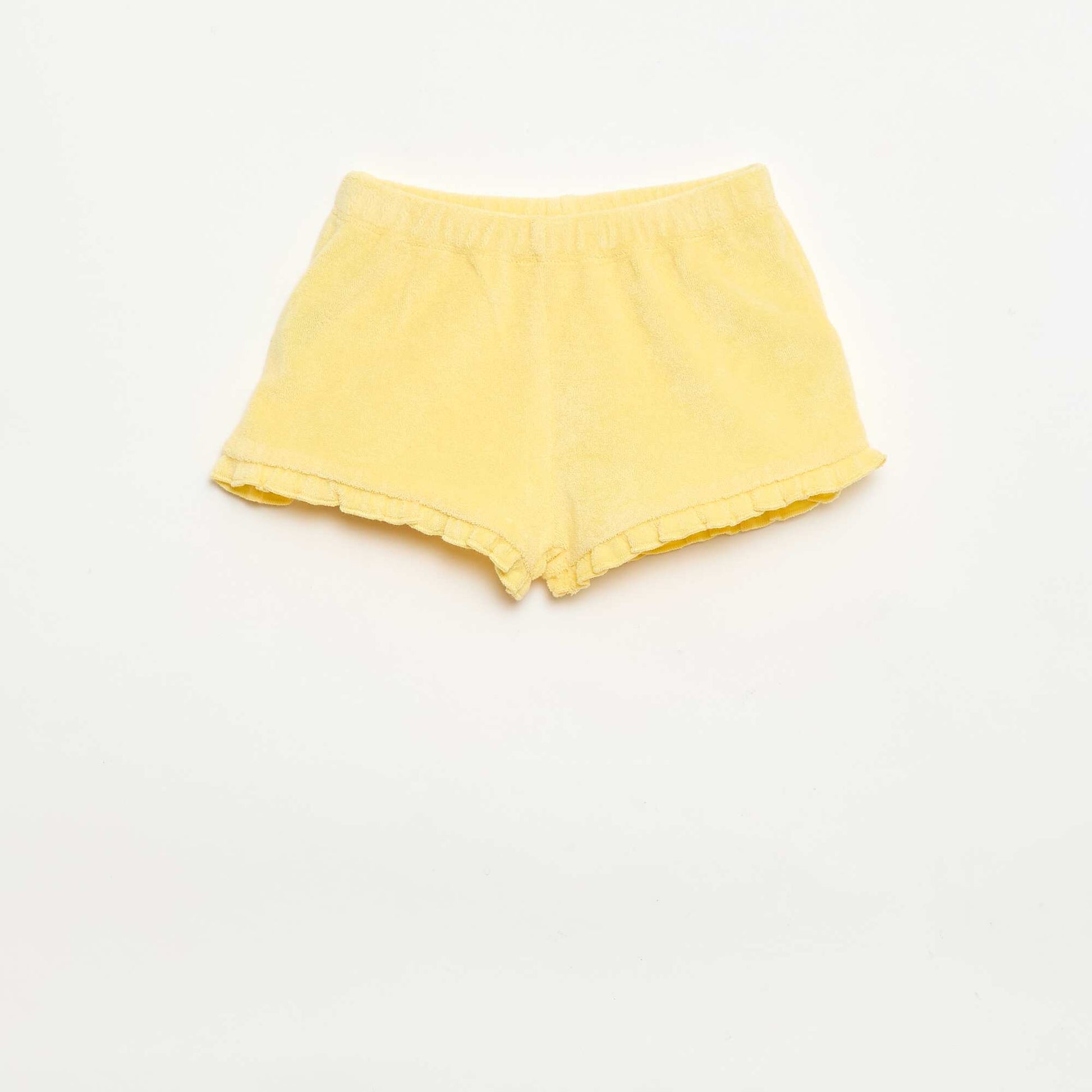 2-pack of plain ruffled terry shorts YELLOW