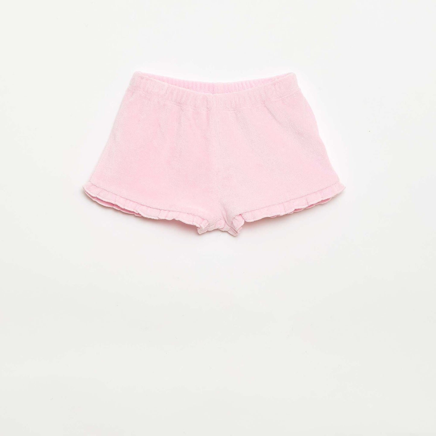 2-pack of plain ruffled terry shorts YELLOW