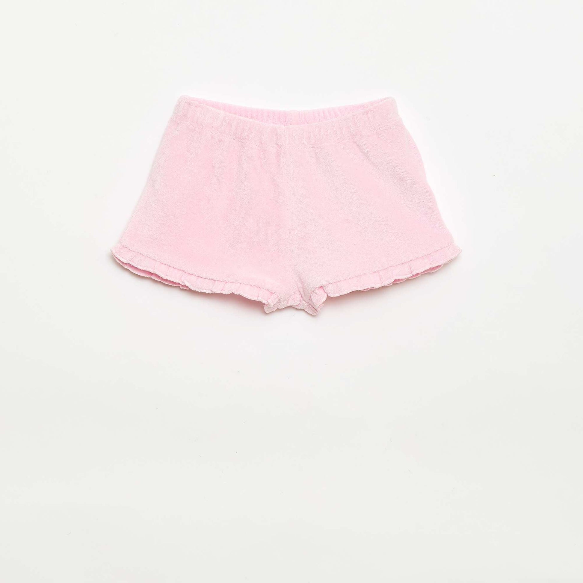2-pack of plain ruffled terry shorts YELLOW