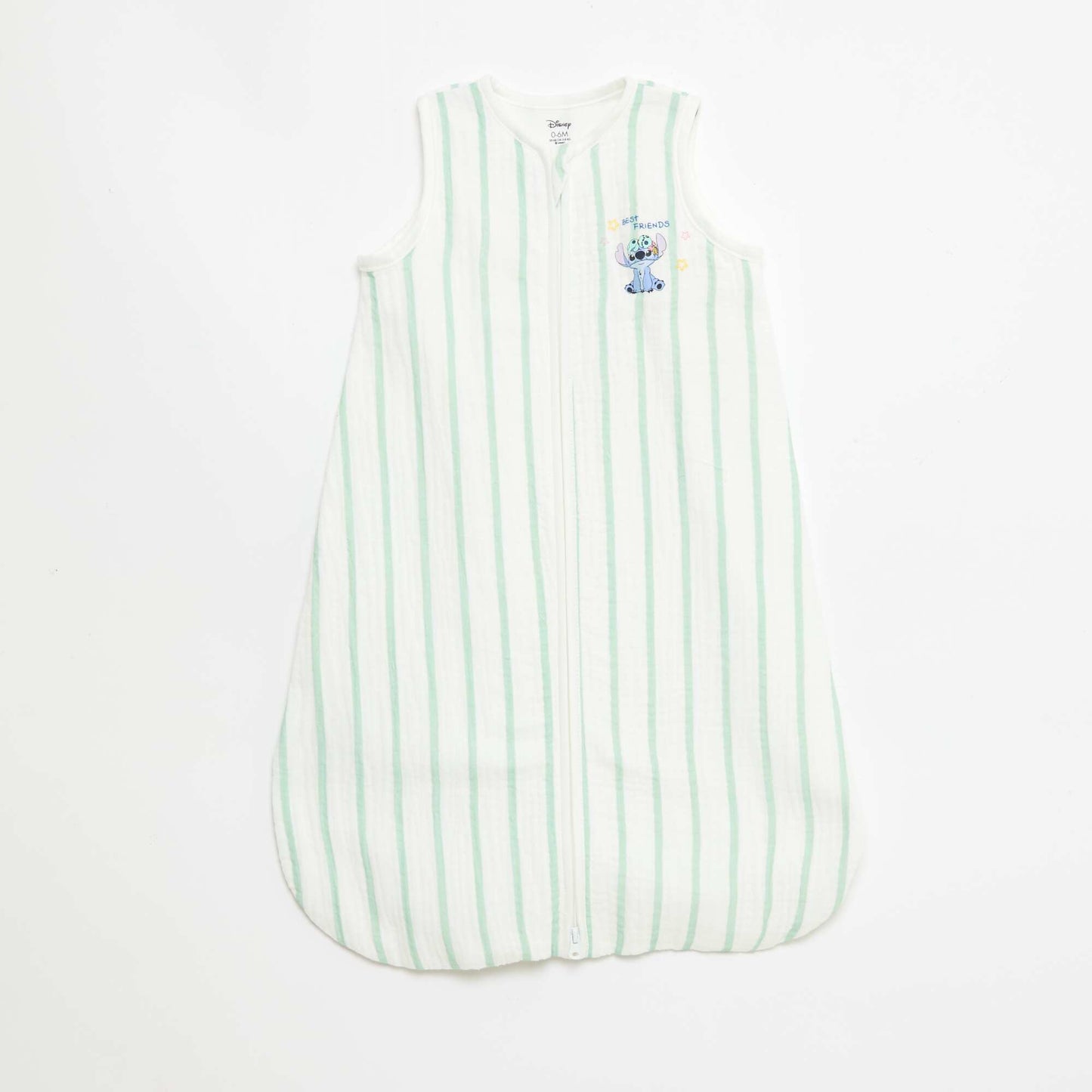 'Disney' 'Stitch' Sleeveless Zipped Velvet Sleep Bag WHITE