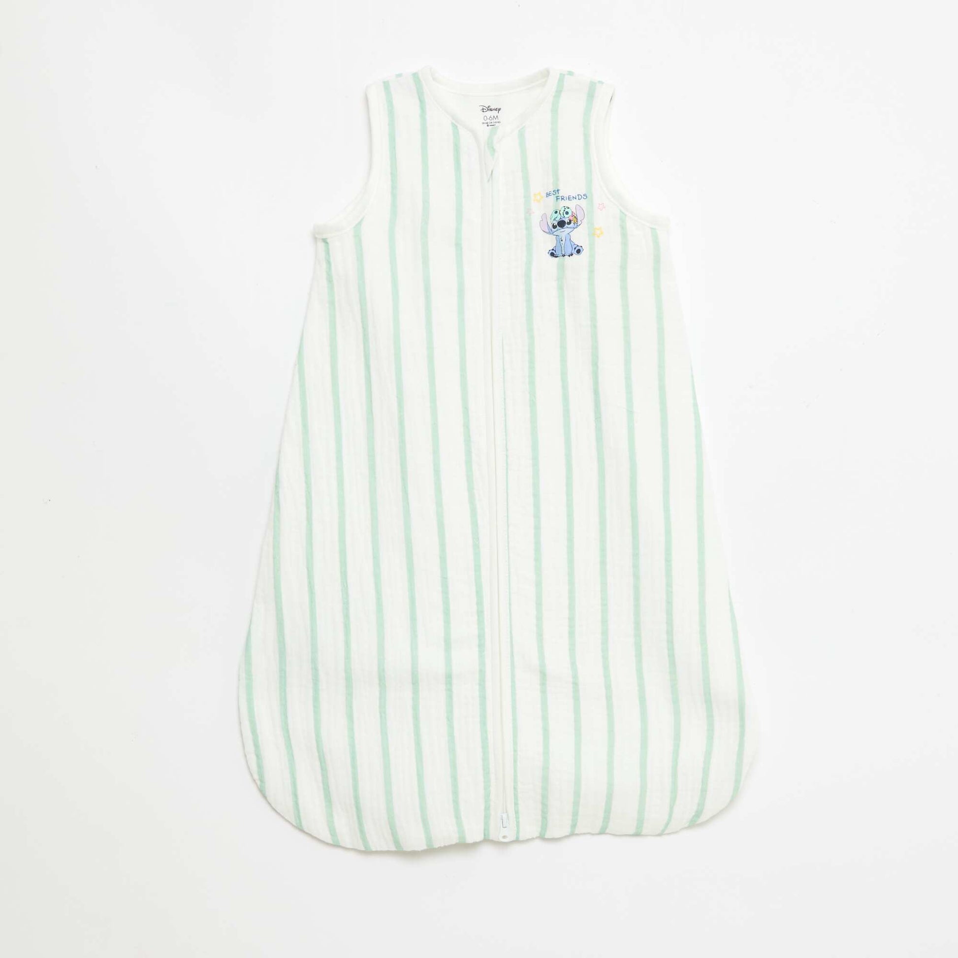 'Disney' 'Stitch' Sleeveless Zipped Velvet Sleep Bag WHITE