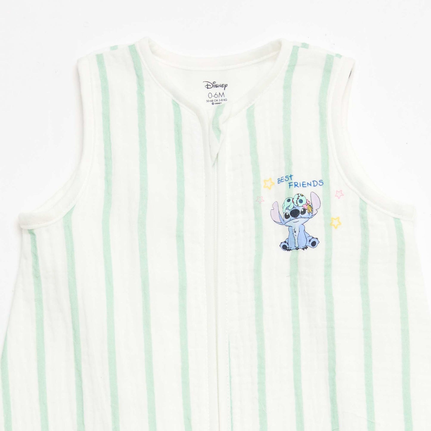 'Disney' 'Stitch' Sleeveless Zipped Velvet Sleep Bag WHITE