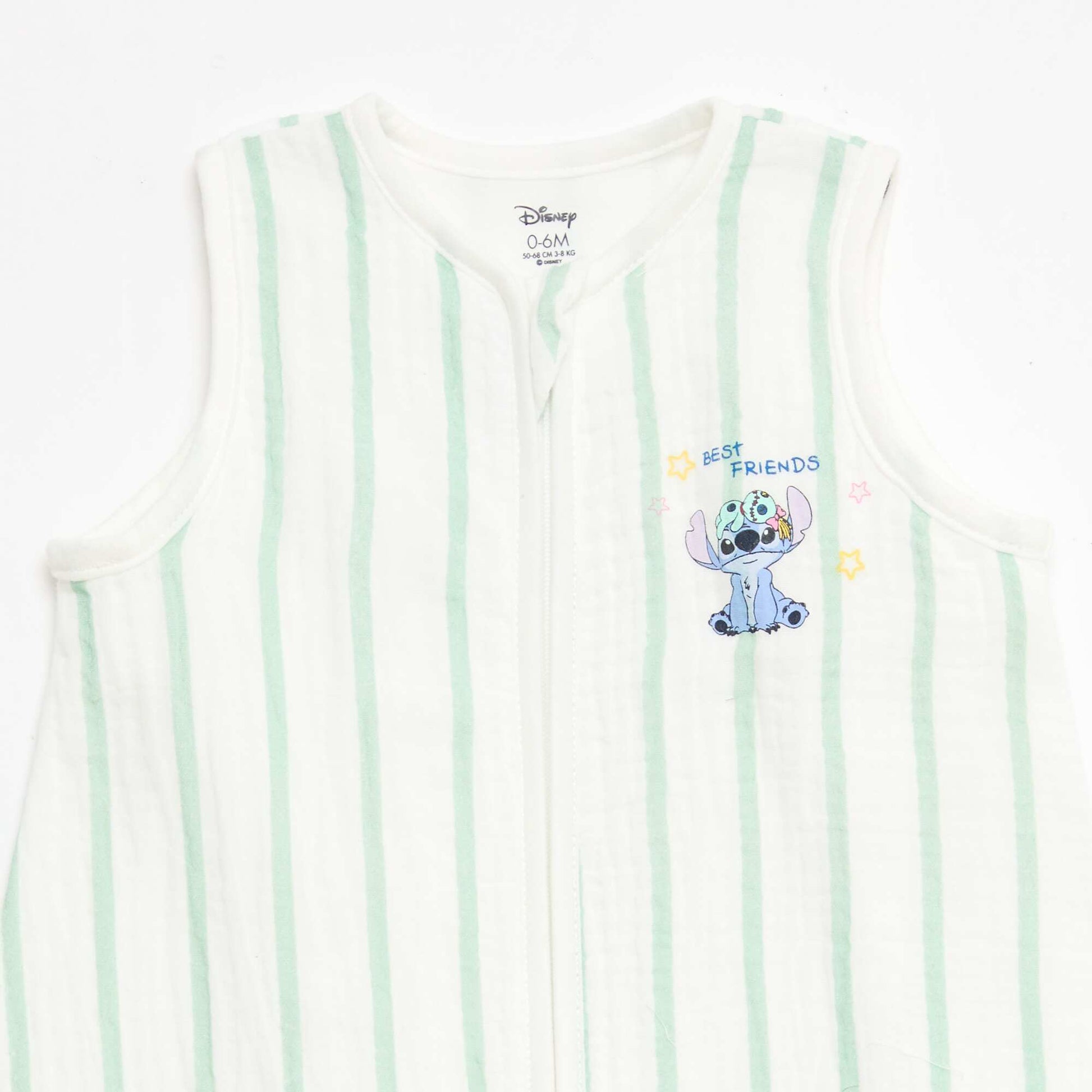 'Disney' 'Stitch' Sleeveless Zipped Velvet Sleep Bag WHITE