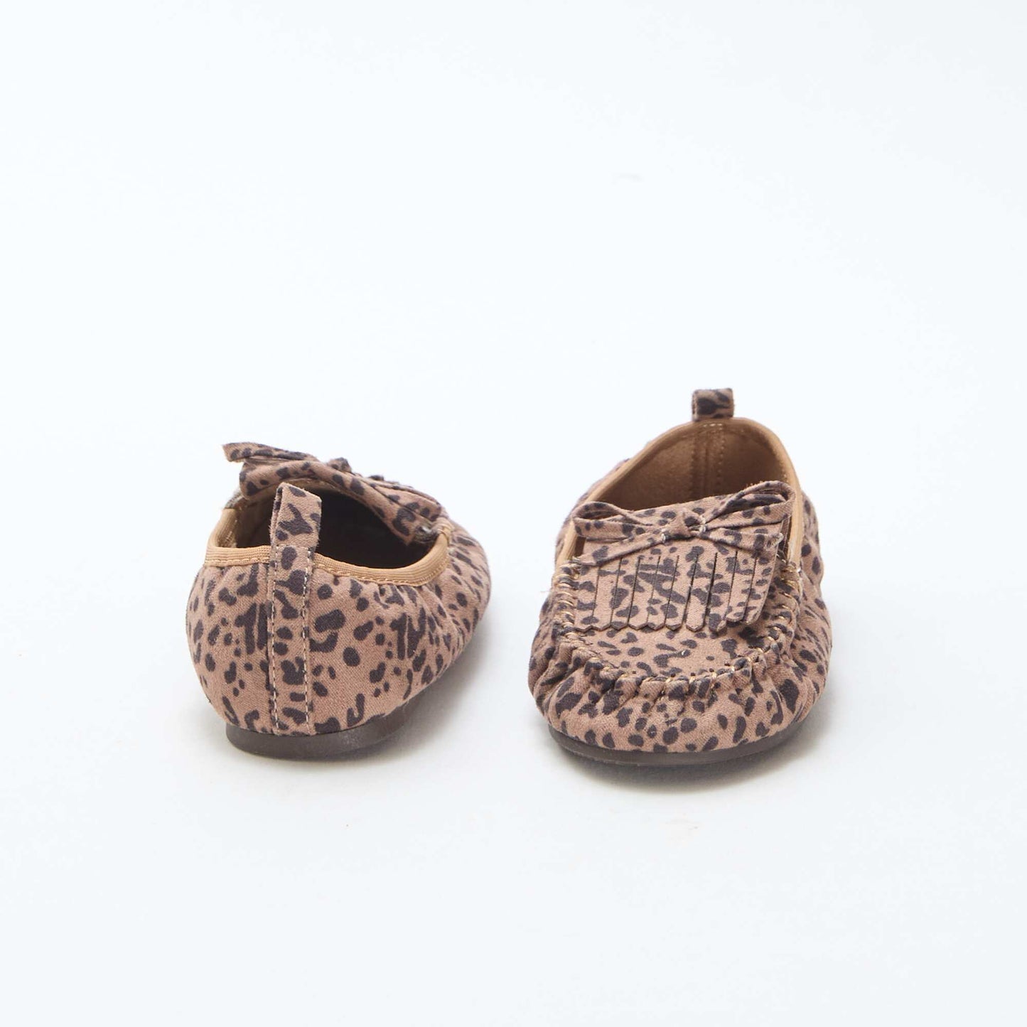 Leopard Print Suedette Moccasins BROWN