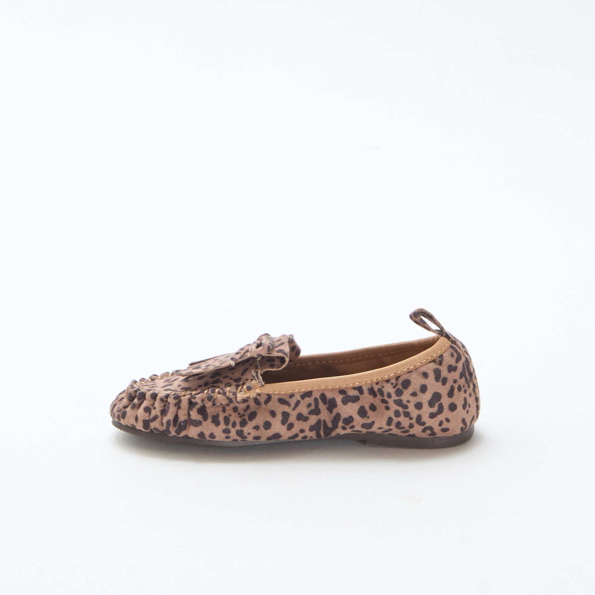 Leopard Print Suedette Moccasins BROWN