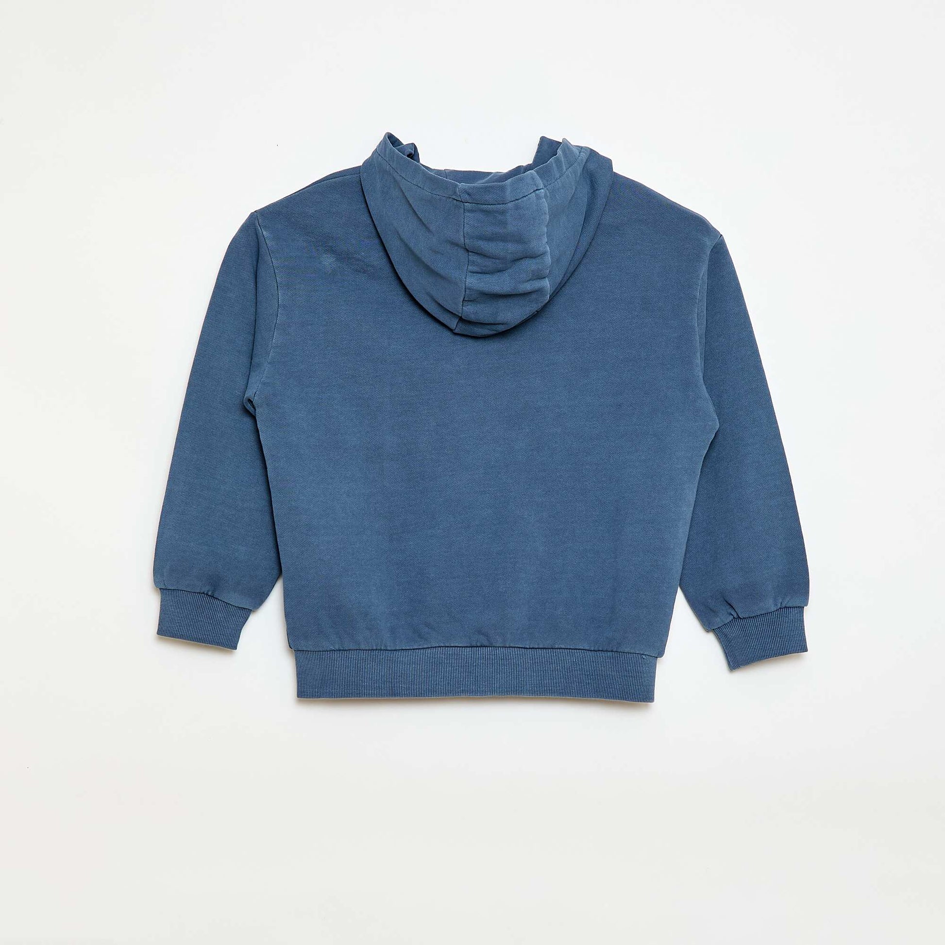 Loose Cotton Hoodie with Animated Back BLUE