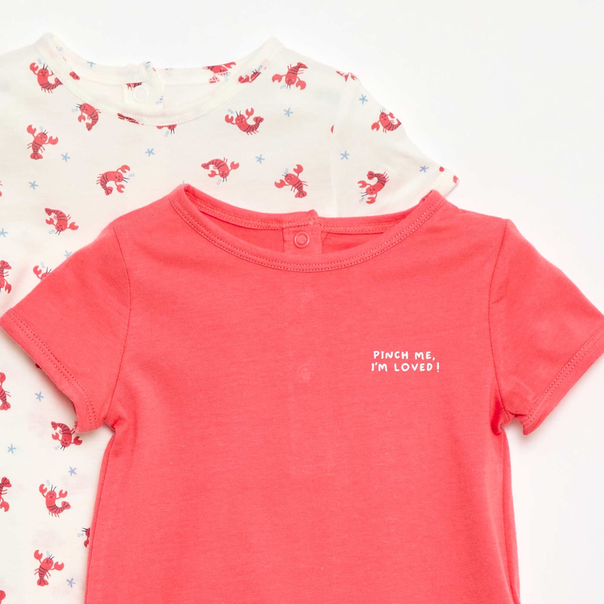 2-Pack of Short Jersey Rompers WHITE
