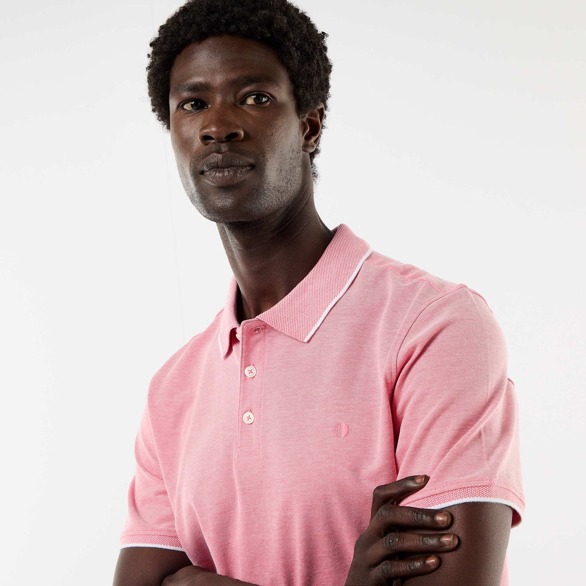 Polo shirt with chest embroidery RED