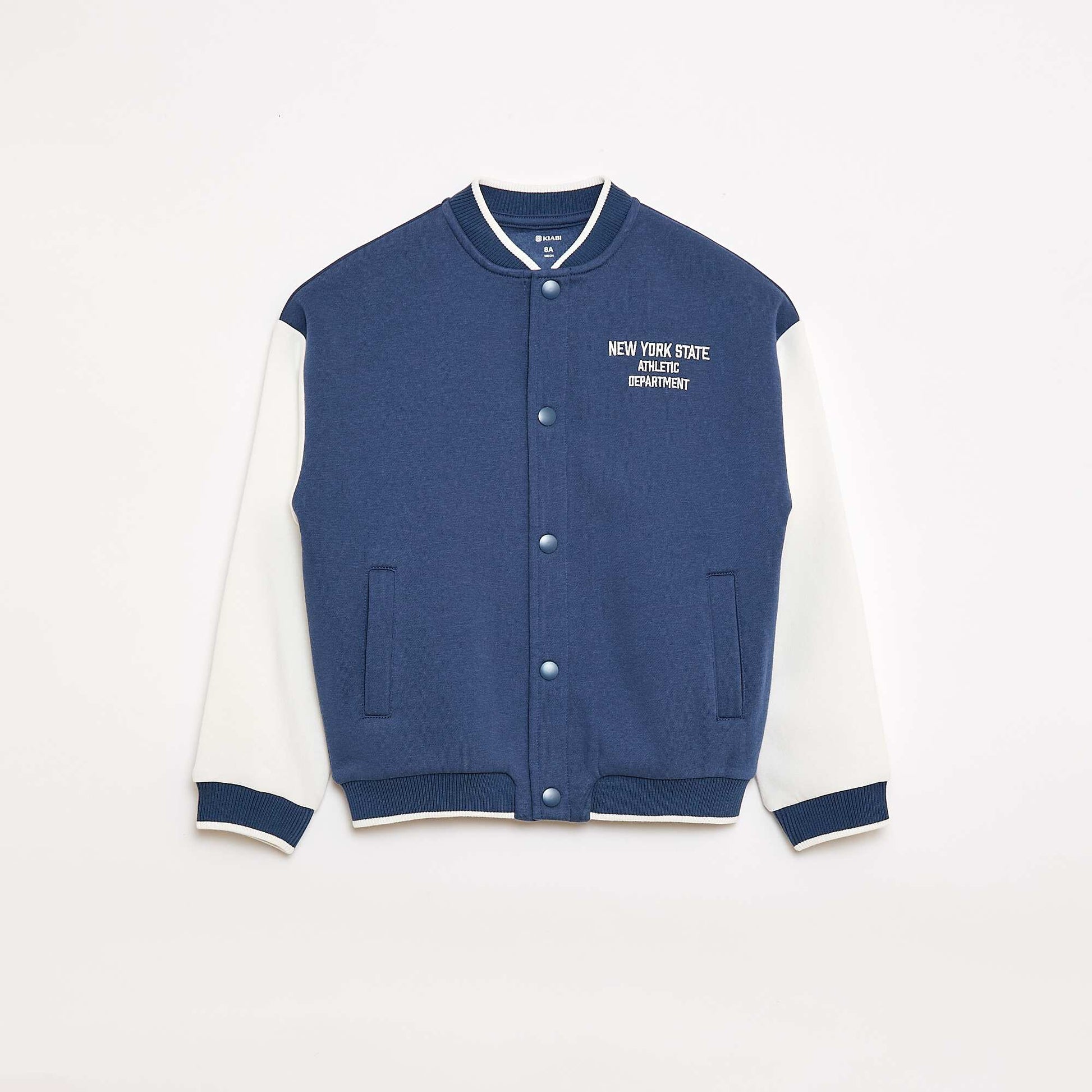 Varsity-Style Long Sleeve Jacket BLUE