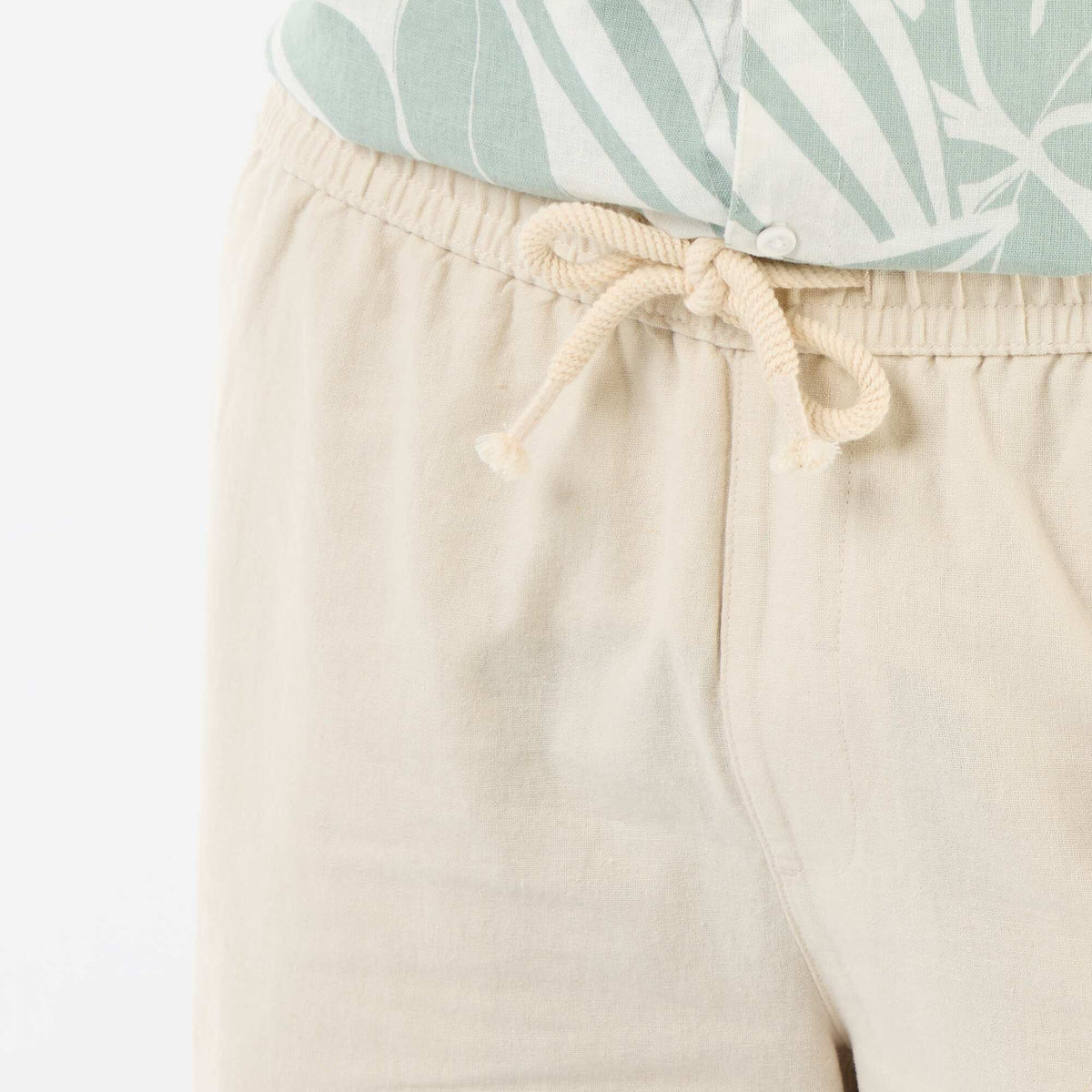 Linen blend Bermuda shorts BEIGE