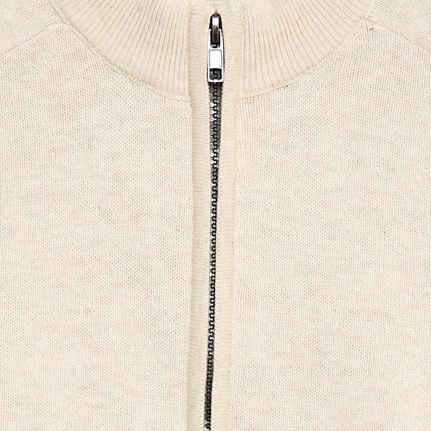 Zip-Up High Neck Vest BEIGE