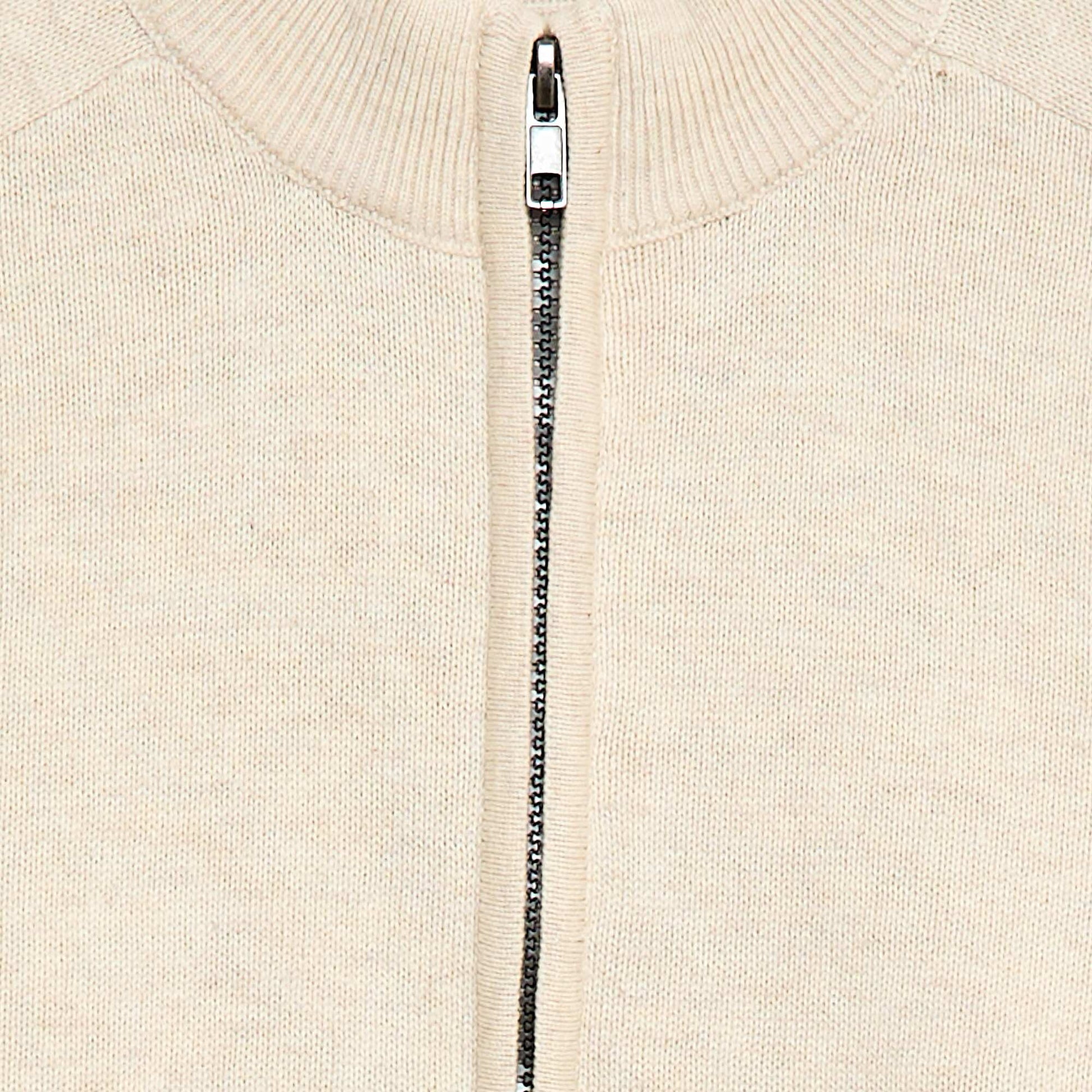 Zip-Up High Neck Vest BEIGE