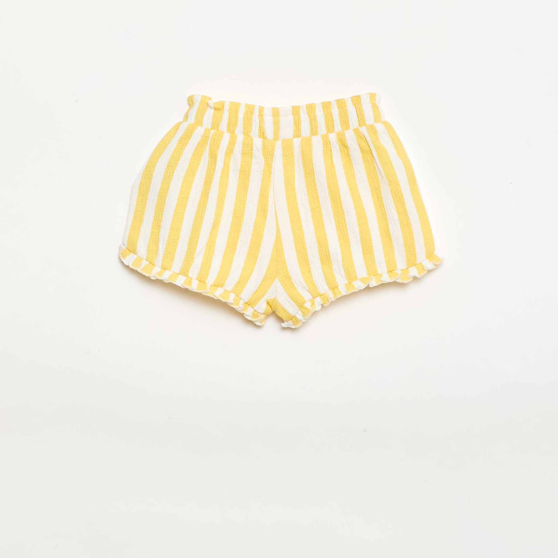 Patterned shorts with ruffled hem YELLOW