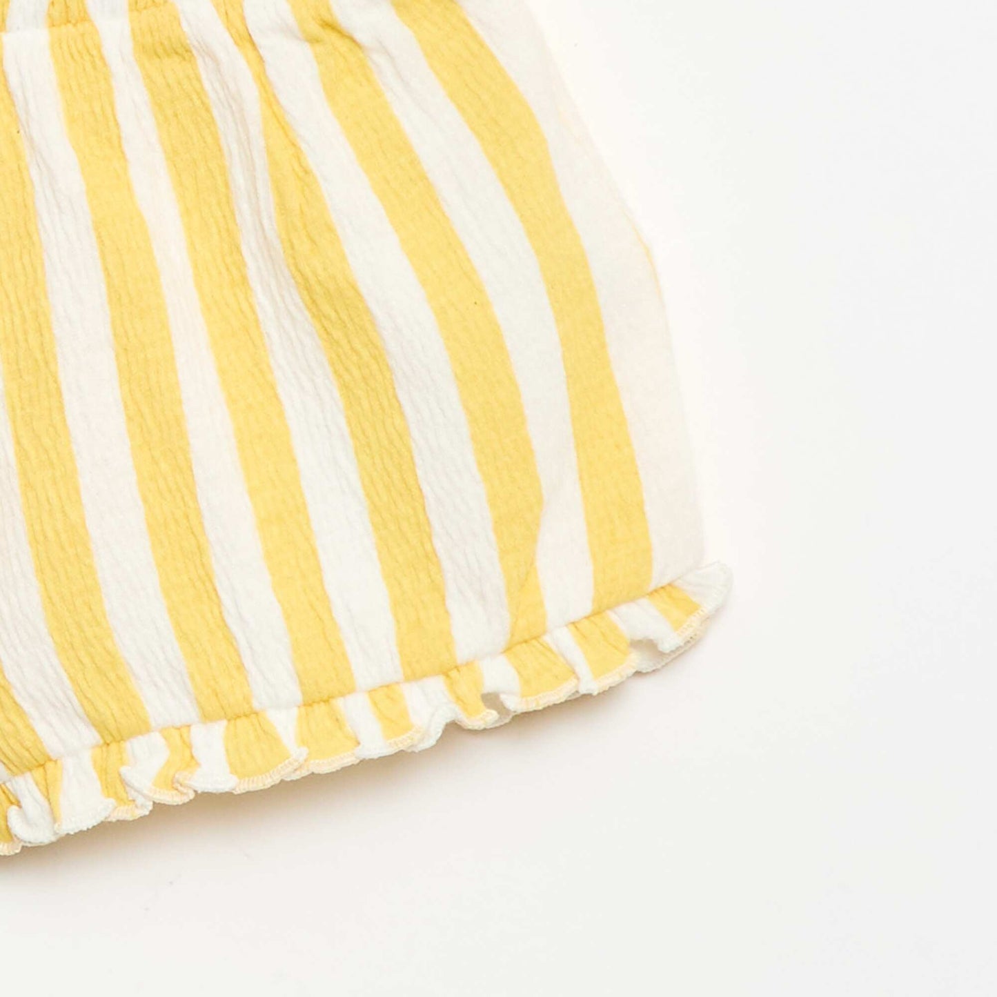 Patterned shorts with ruffled hem YELLOW