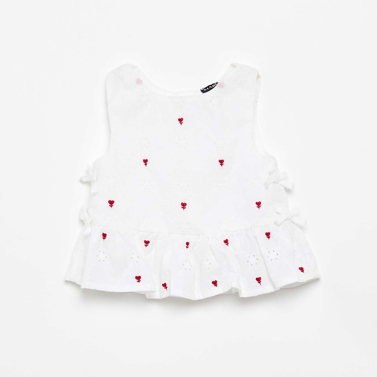Sleeveless Blouse with Embroidery BEIGE