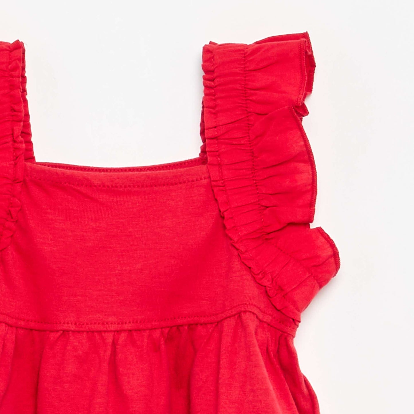 Ruffled Strappy T-shirt RED
