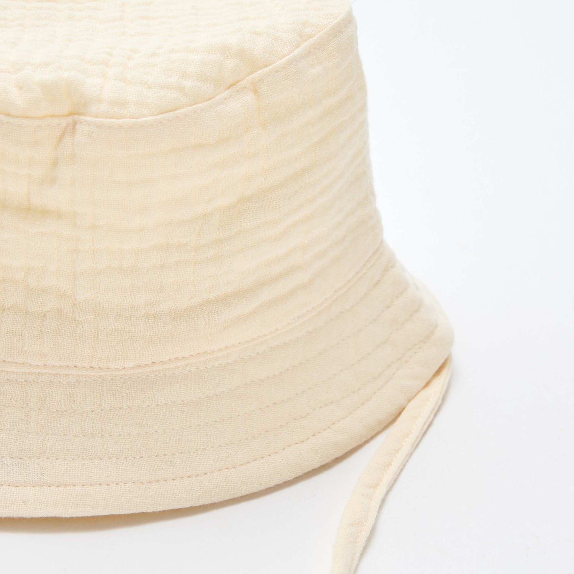Cotton Gauze Bucket Hat WHITE