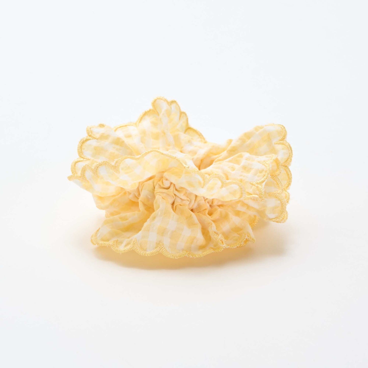 Oversized Gingham Check Scrunchie YELLOW