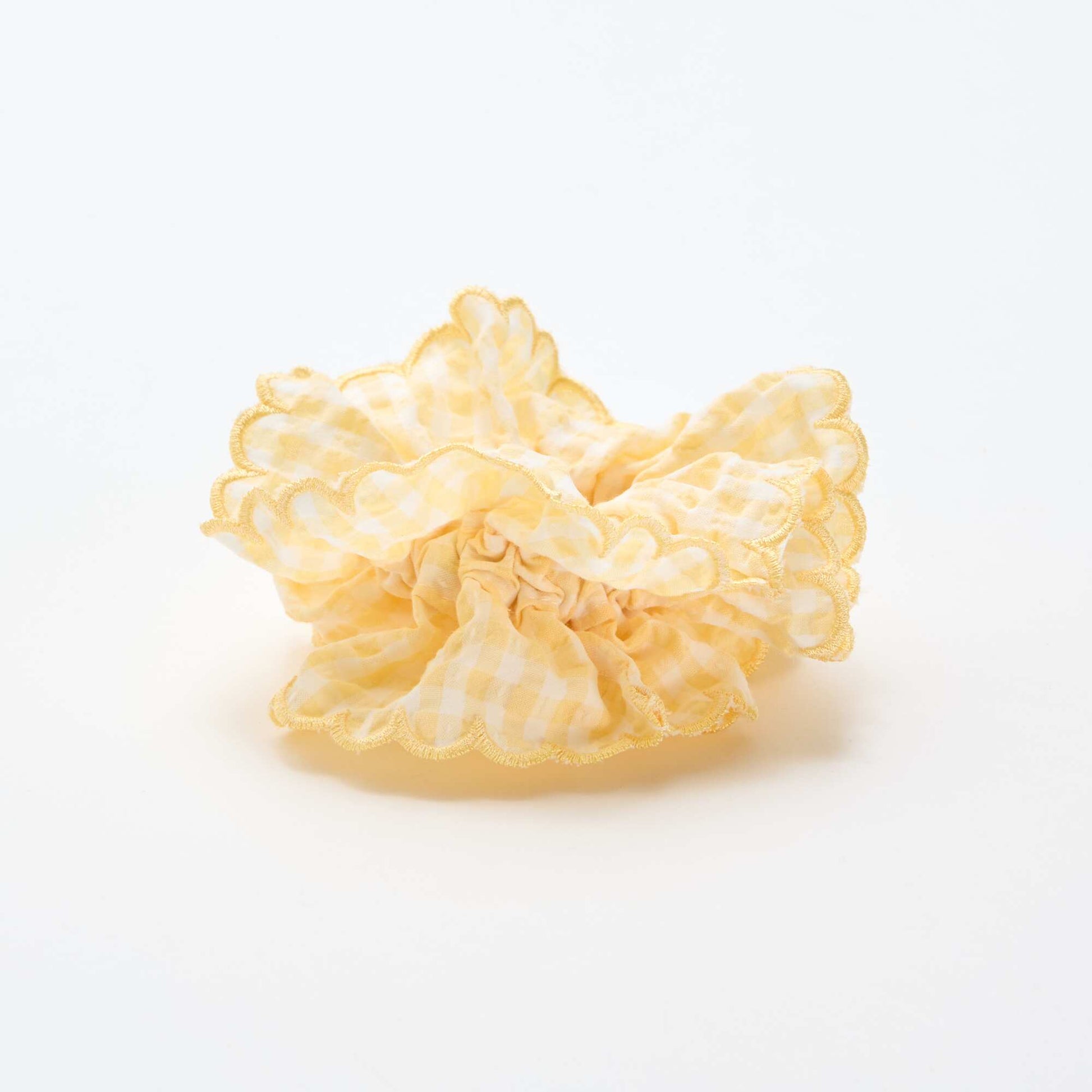 Oversized Gingham Check Scrunchie YELLOW