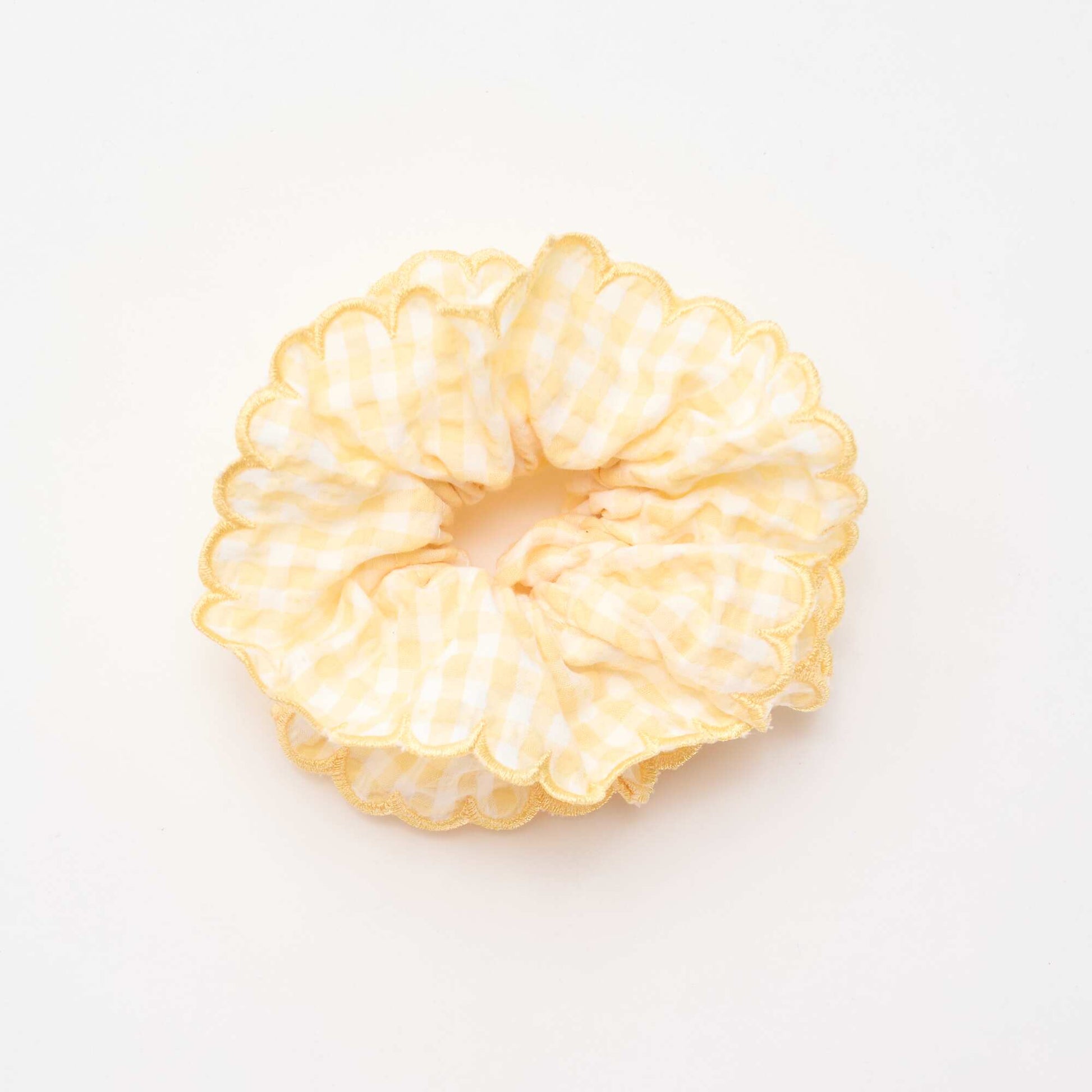 Oversized Gingham Check Scrunchie YELLOW