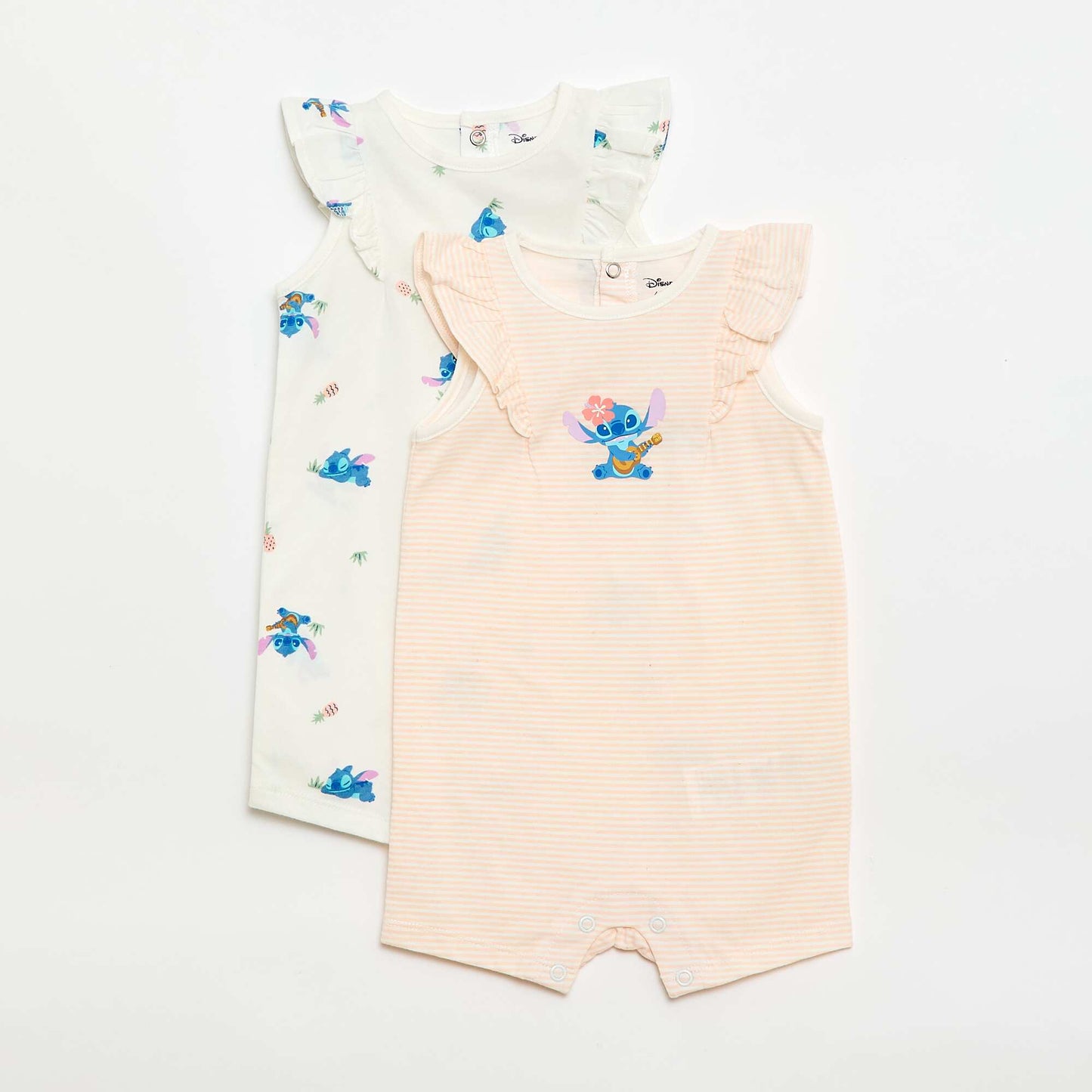 Set of 2 'Stitch' 'Disney' sleeveless rompers WHITE