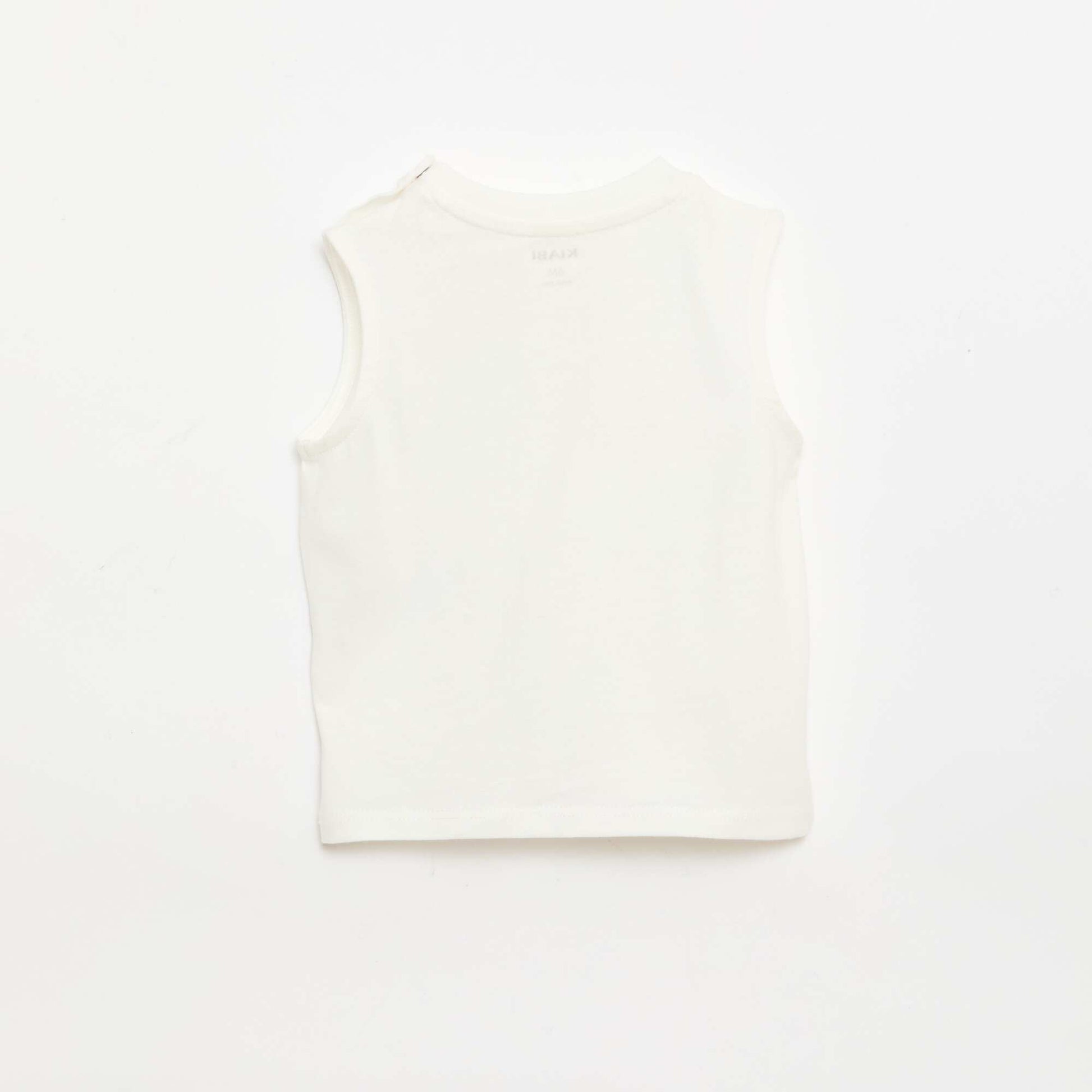 Cotton Jersey Tank Top with Chest Pocket WHITE