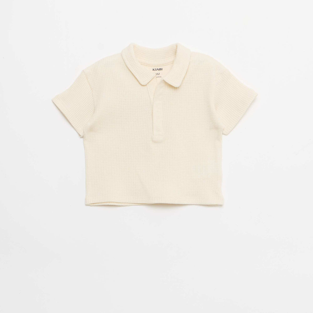 2-piece Waffle Knit Polo and Shorts Set WHITE