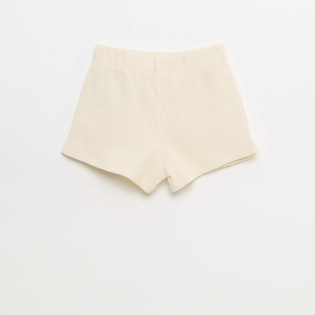 2-piece Waffle Knit Polo and Shorts Set WHITE