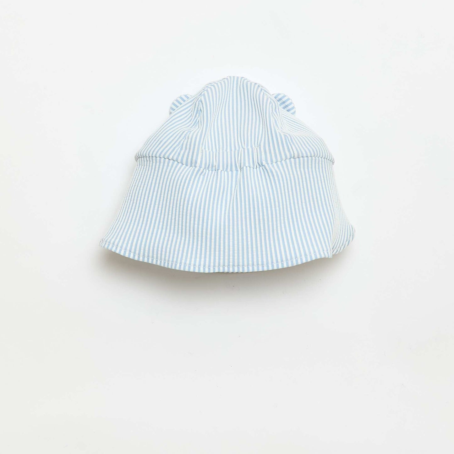 Striped Cap with Neck Flap and Ears BLUE