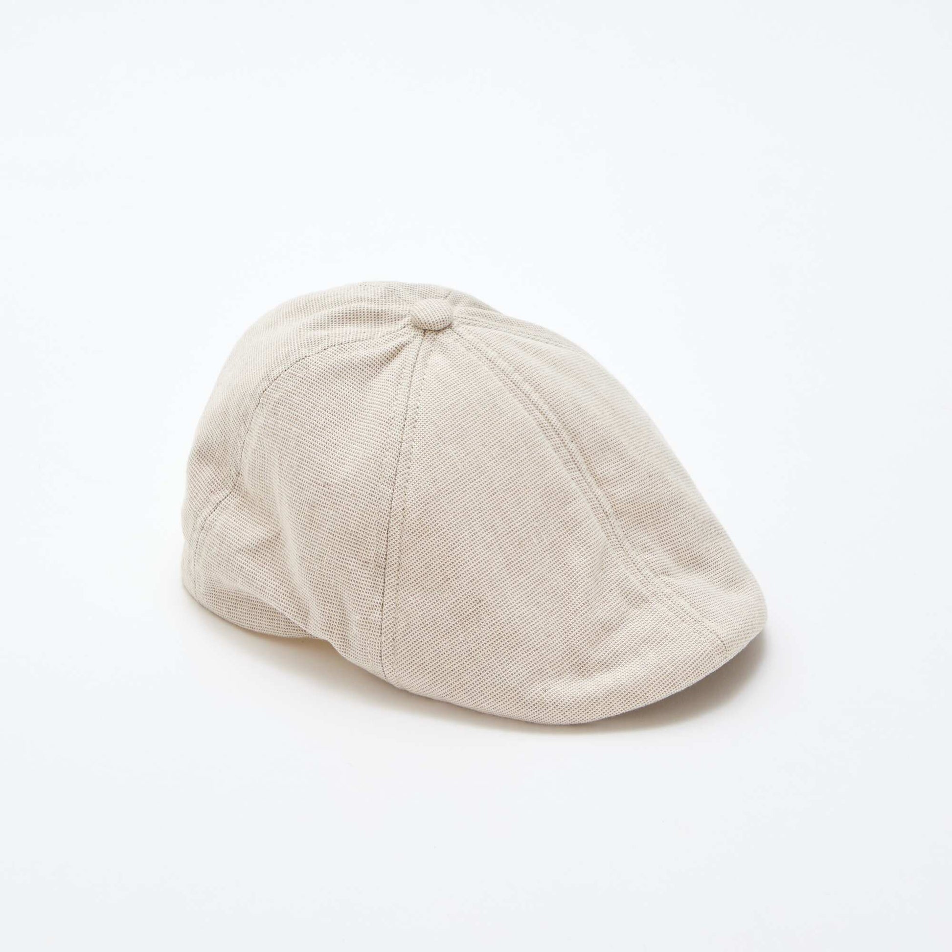 Cotton and Linen Newsboy Cap BEIGE