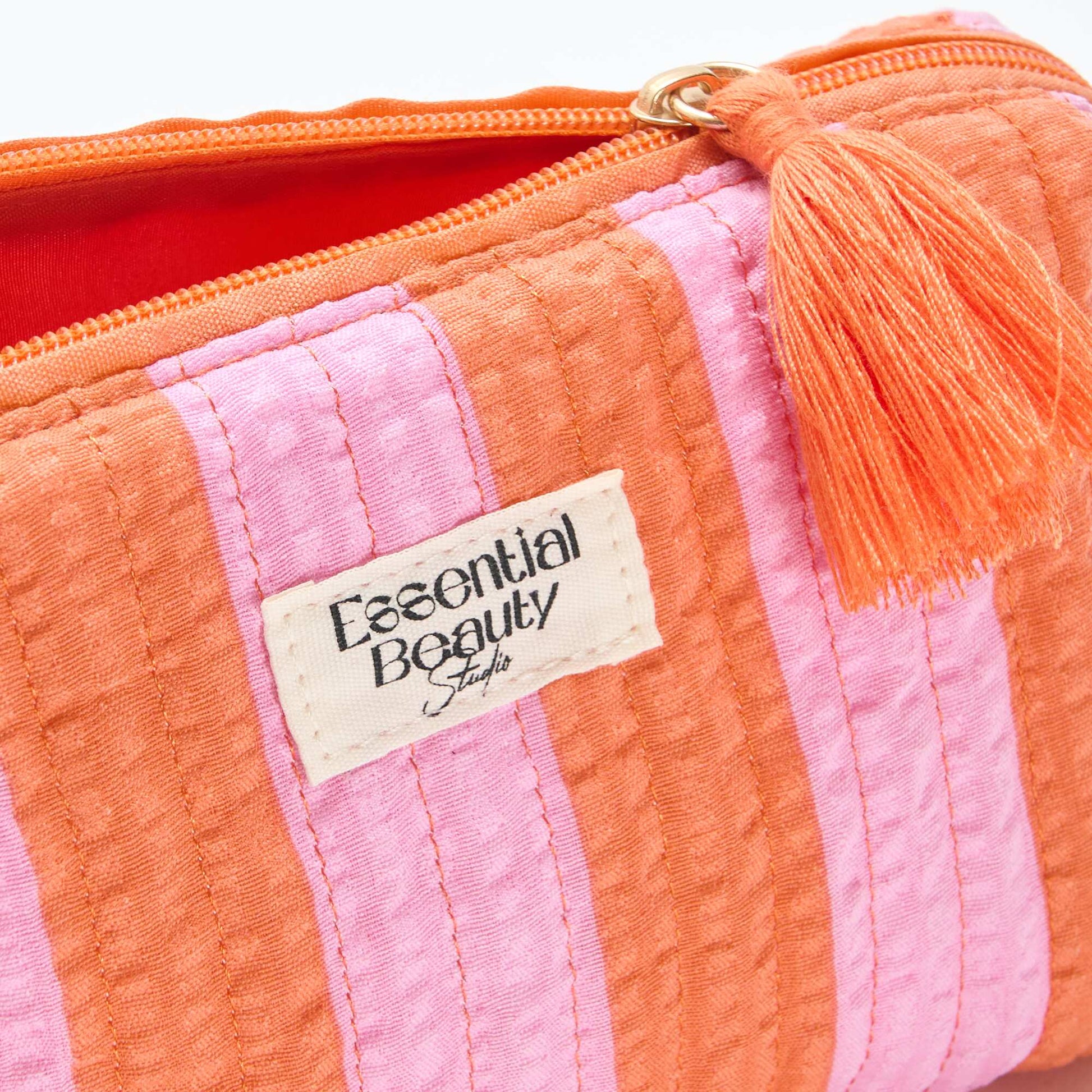 Printed Zipped Pouch ORANGE