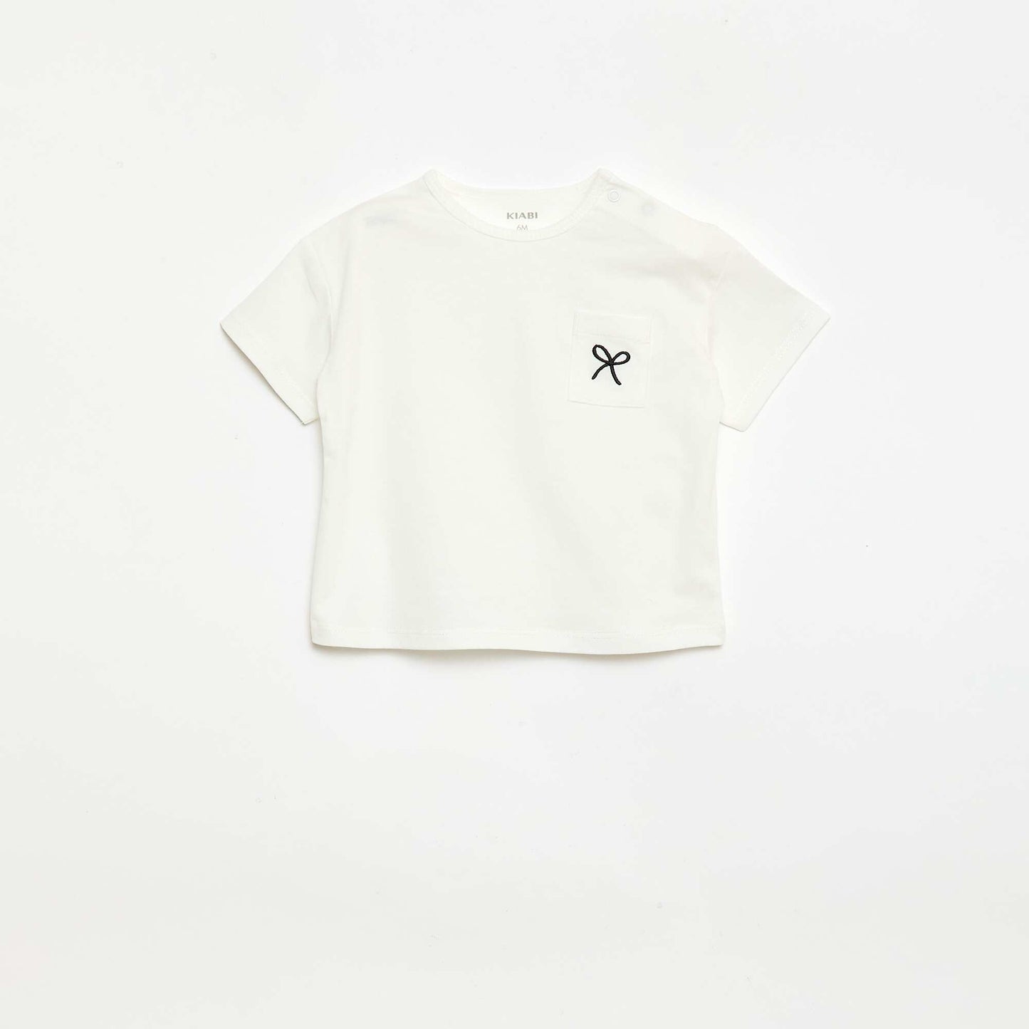 Ribbed T-shirt and Bike Shorts Set - 2-piece WHITE