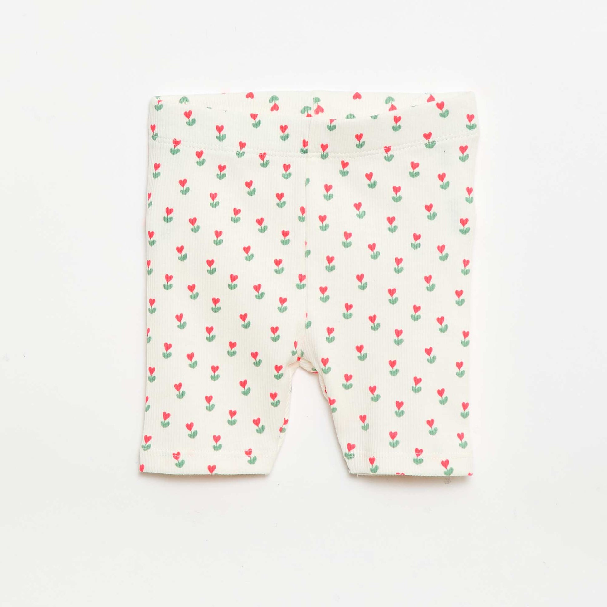 Ribbed T-shirt and Bike Shorts Set - 2-piece PINK