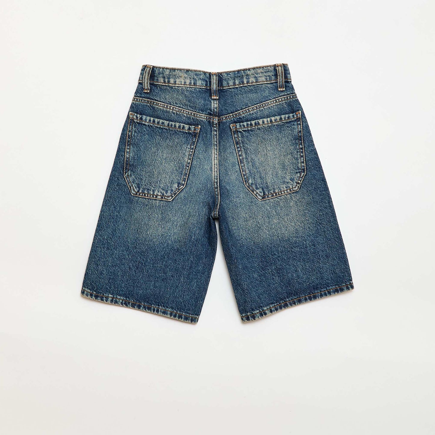 Baggy Denim Bermuda Shorts in Cotton BLUE