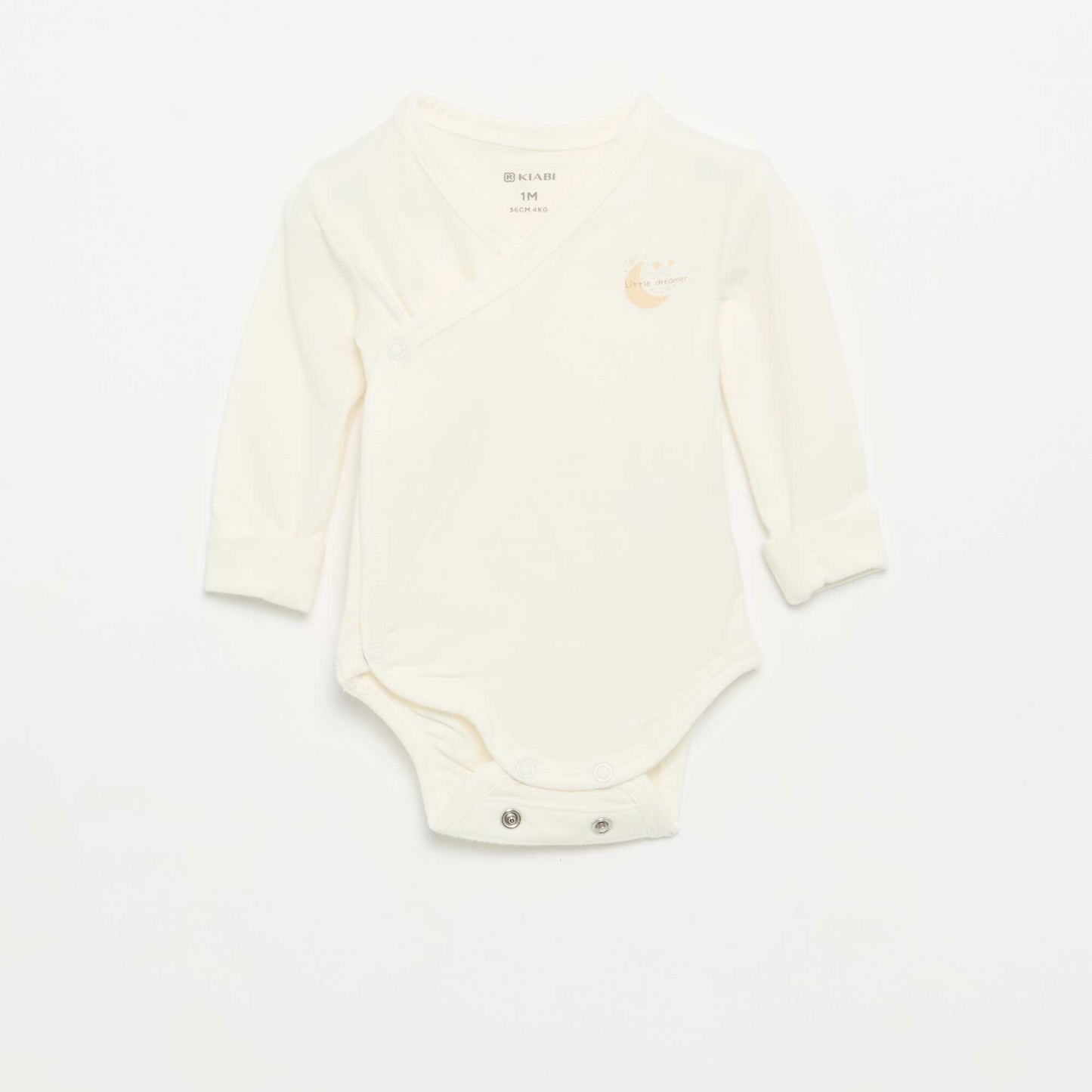Set of 3 Long-Sleeved Bodysuits WHITE