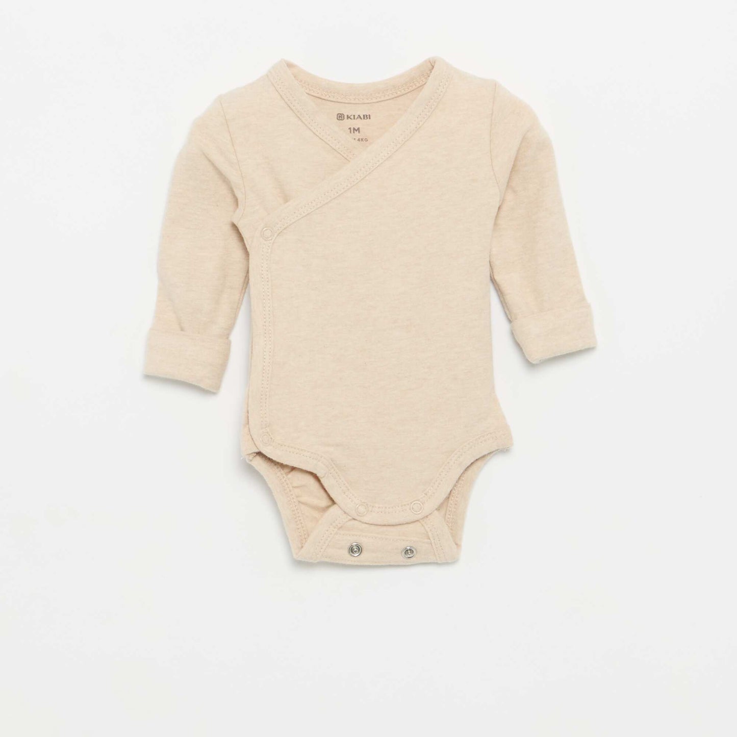 Set of 3 Long-Sleeved Bodysuits WHITE