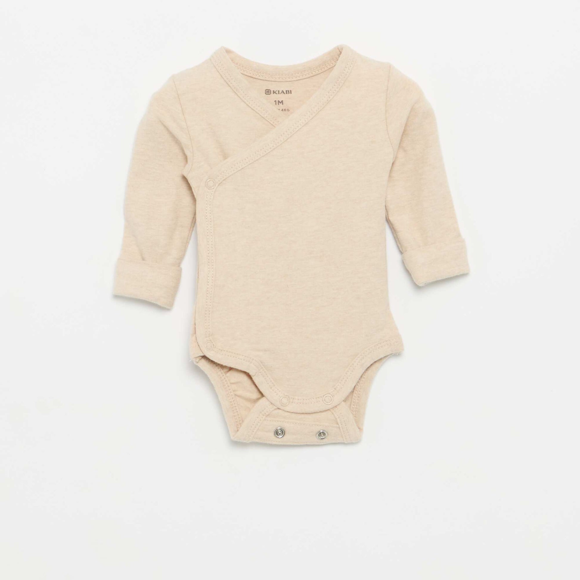 Set of 3 Long-Sleeved Bodysuits WHITE