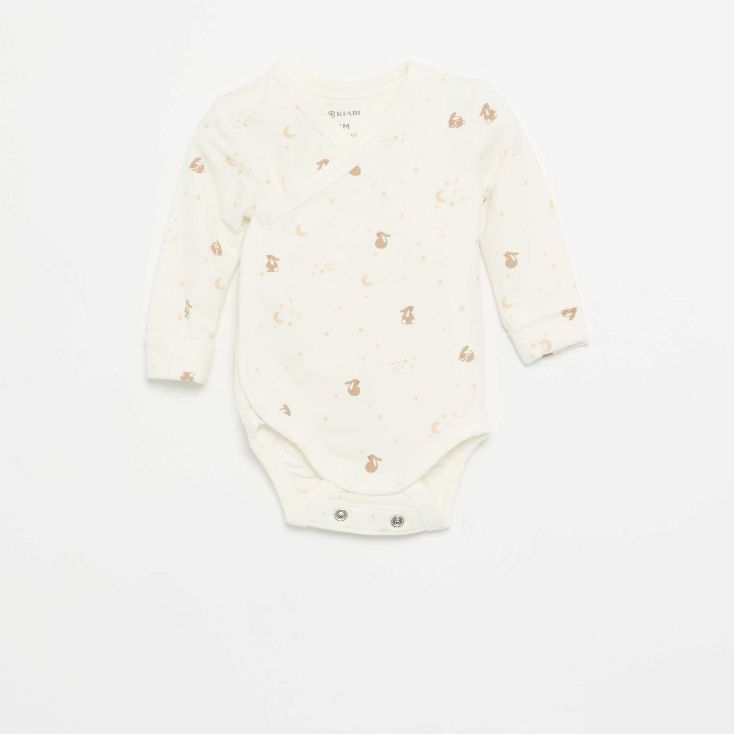 Set of 3 Long-Sleeved Bodysuits WHITE