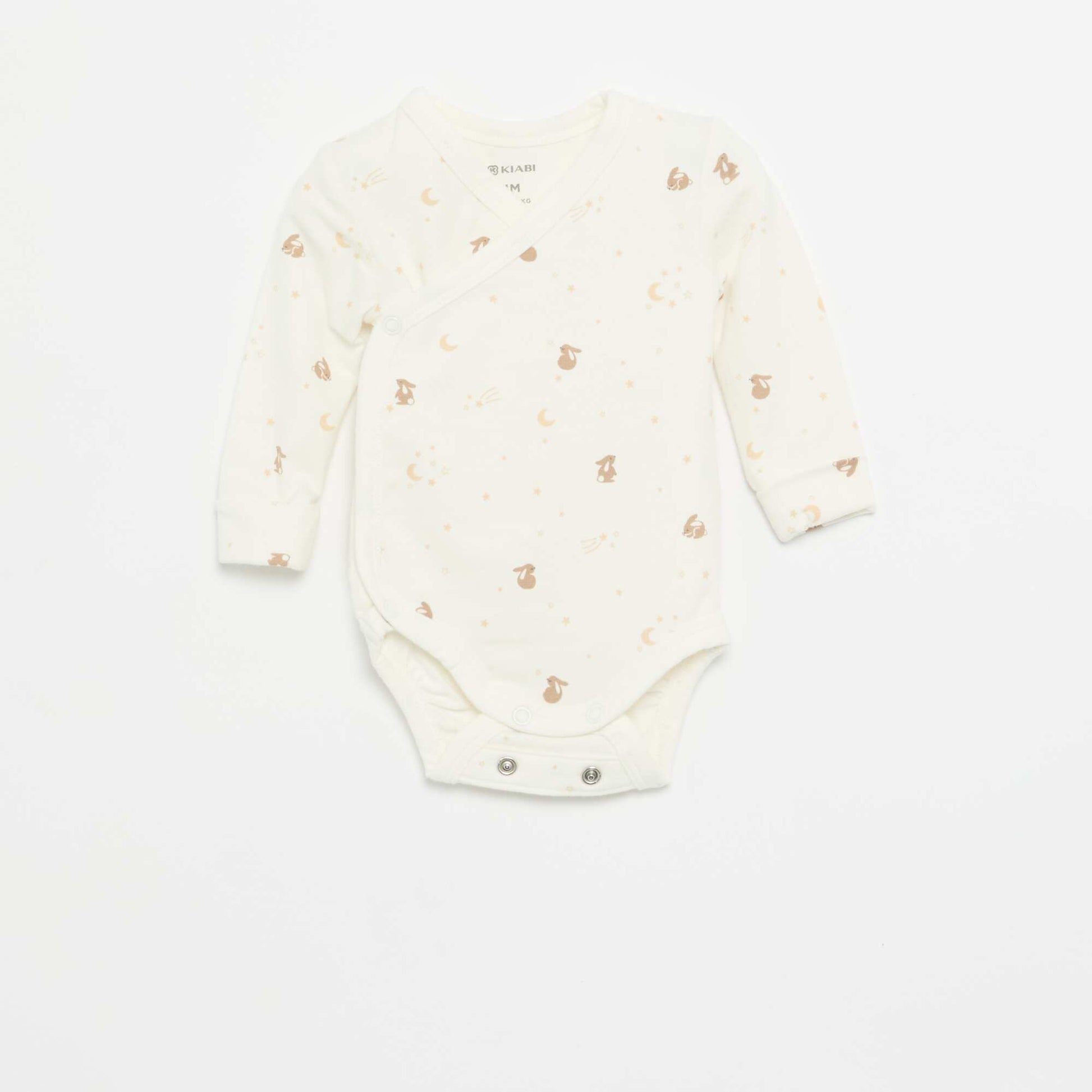 Set of 3 Long-Sleeved Bodysuits WHITE